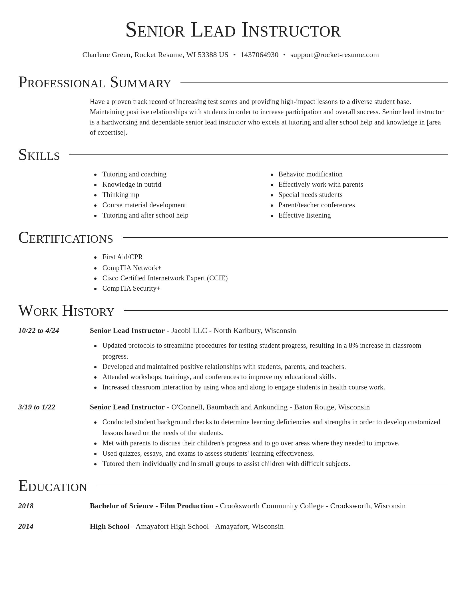 Director resume template