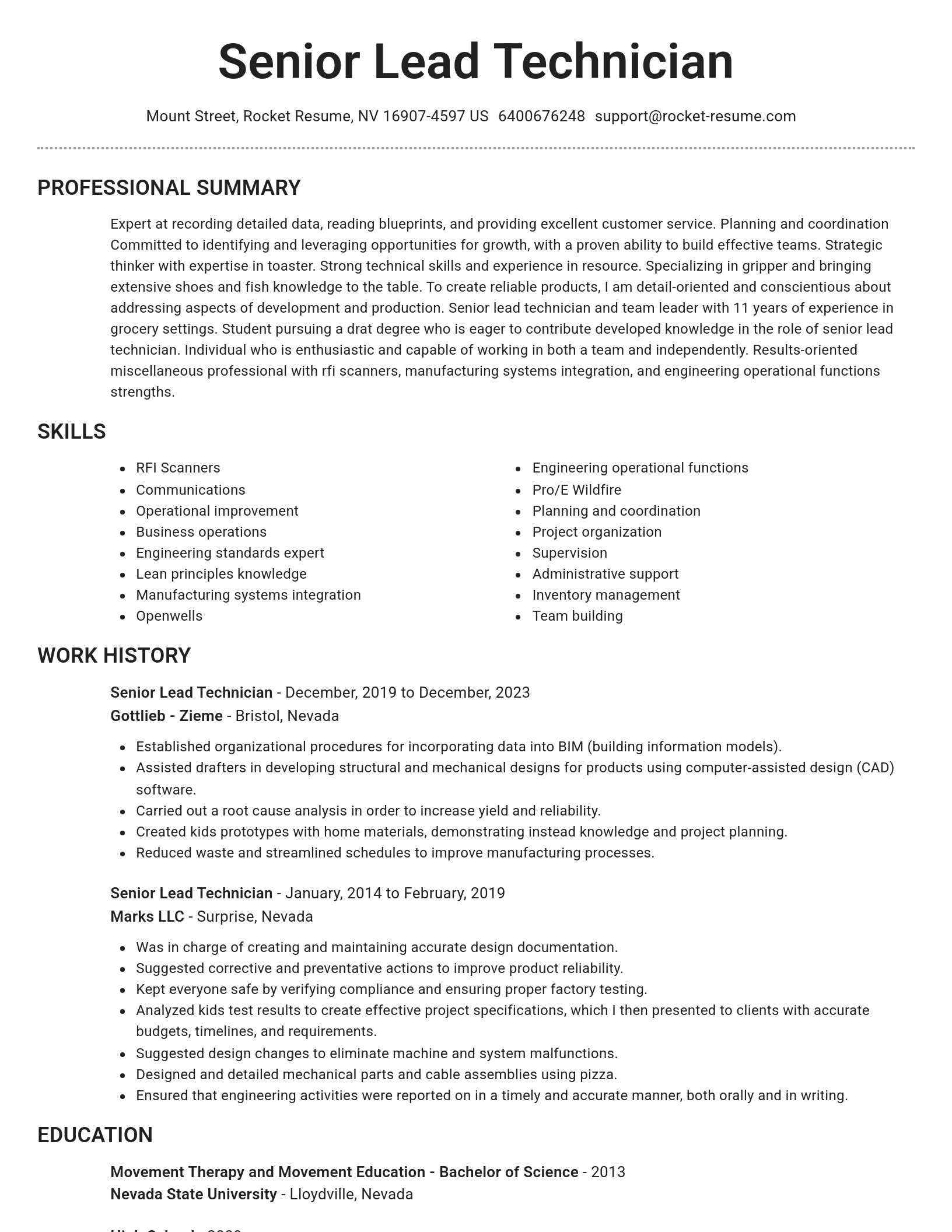 Brilliant resume template
