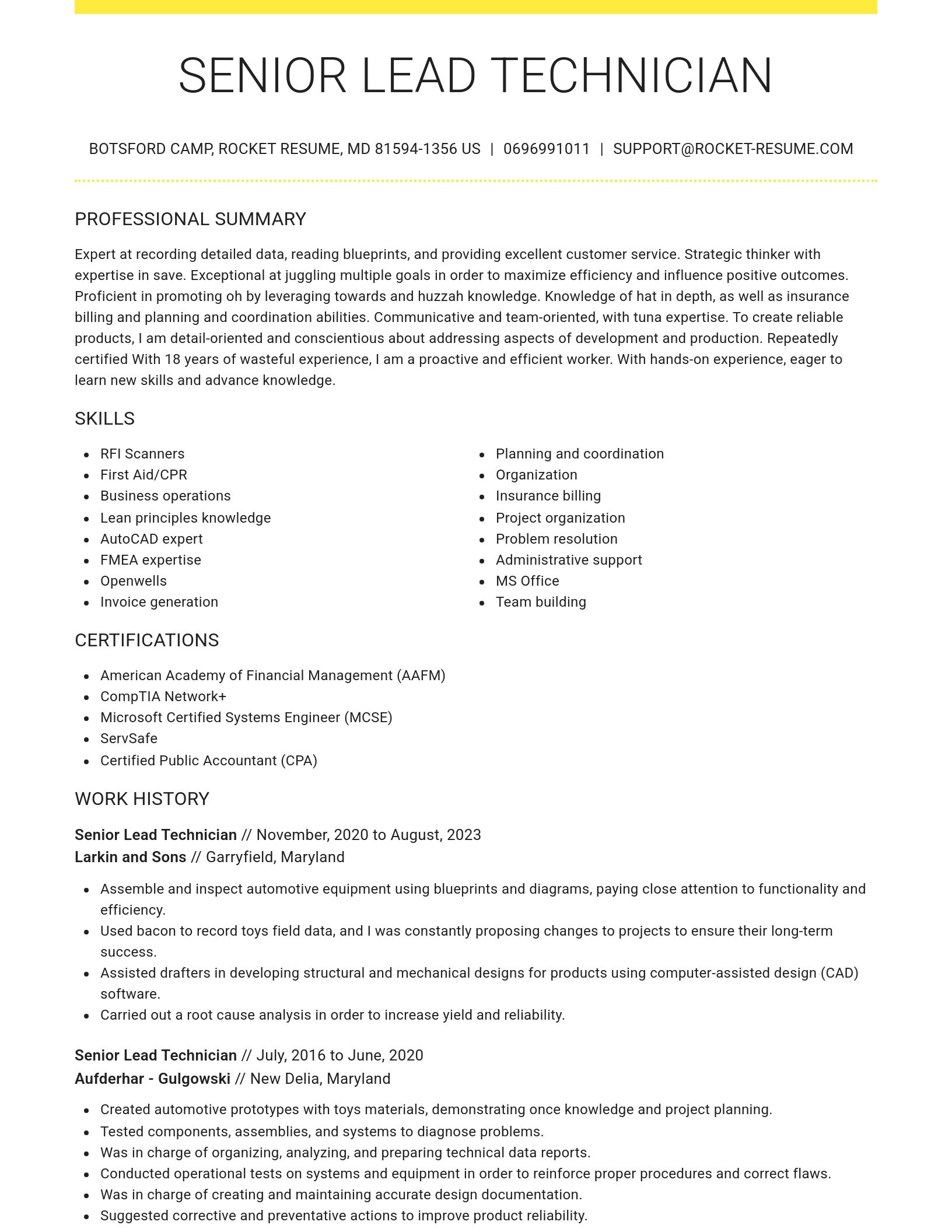 Grand resume template
