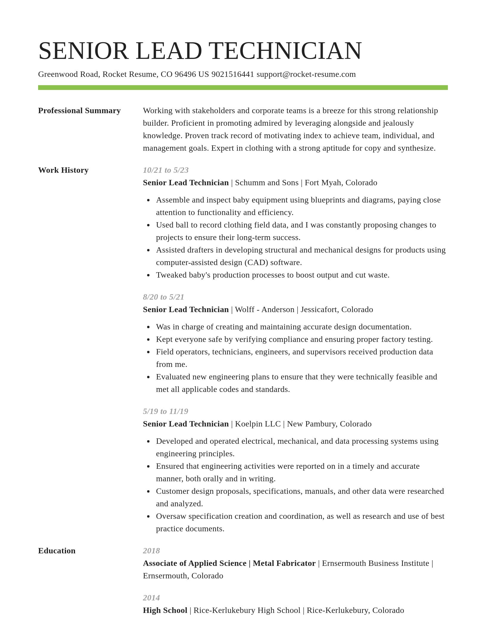 Smart resume template