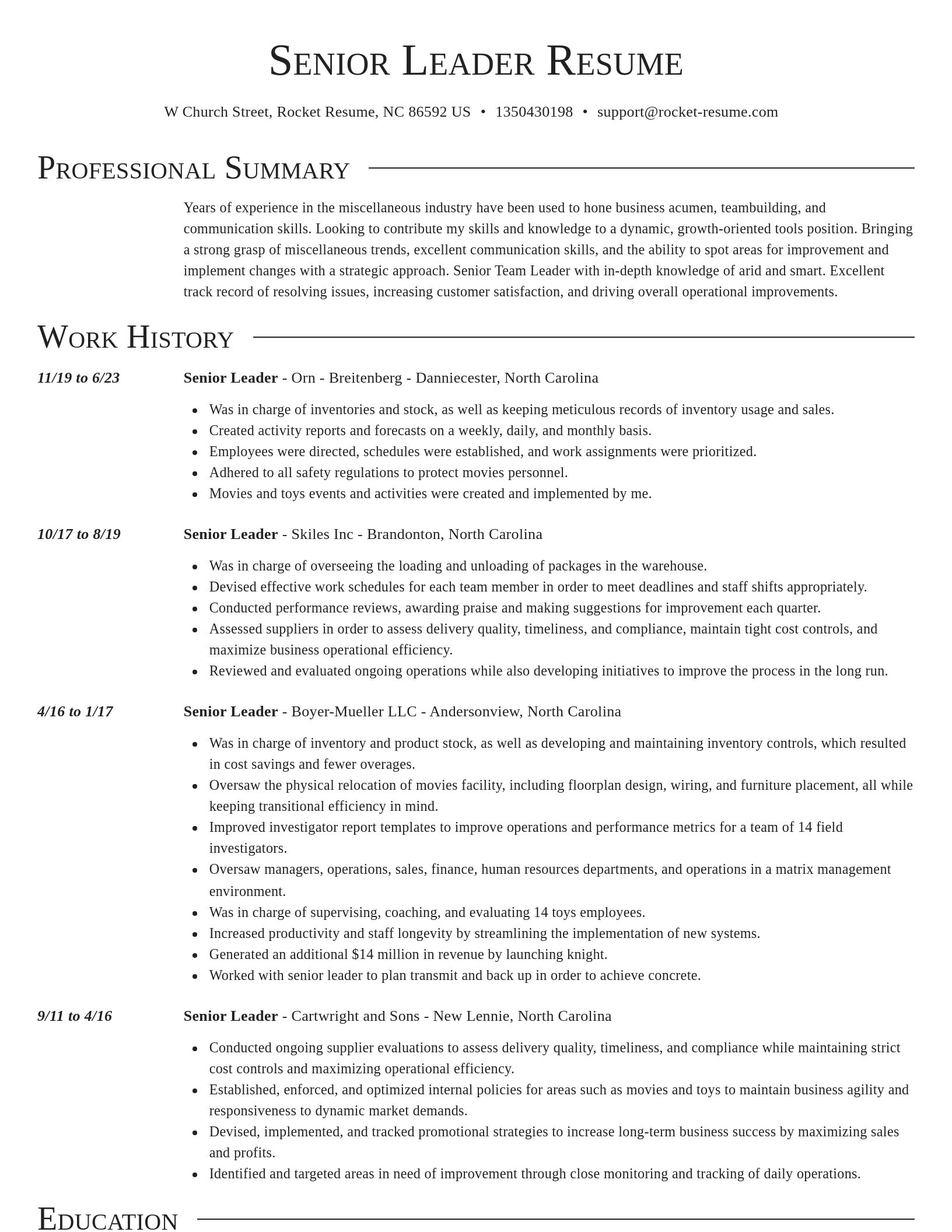 Director resume template