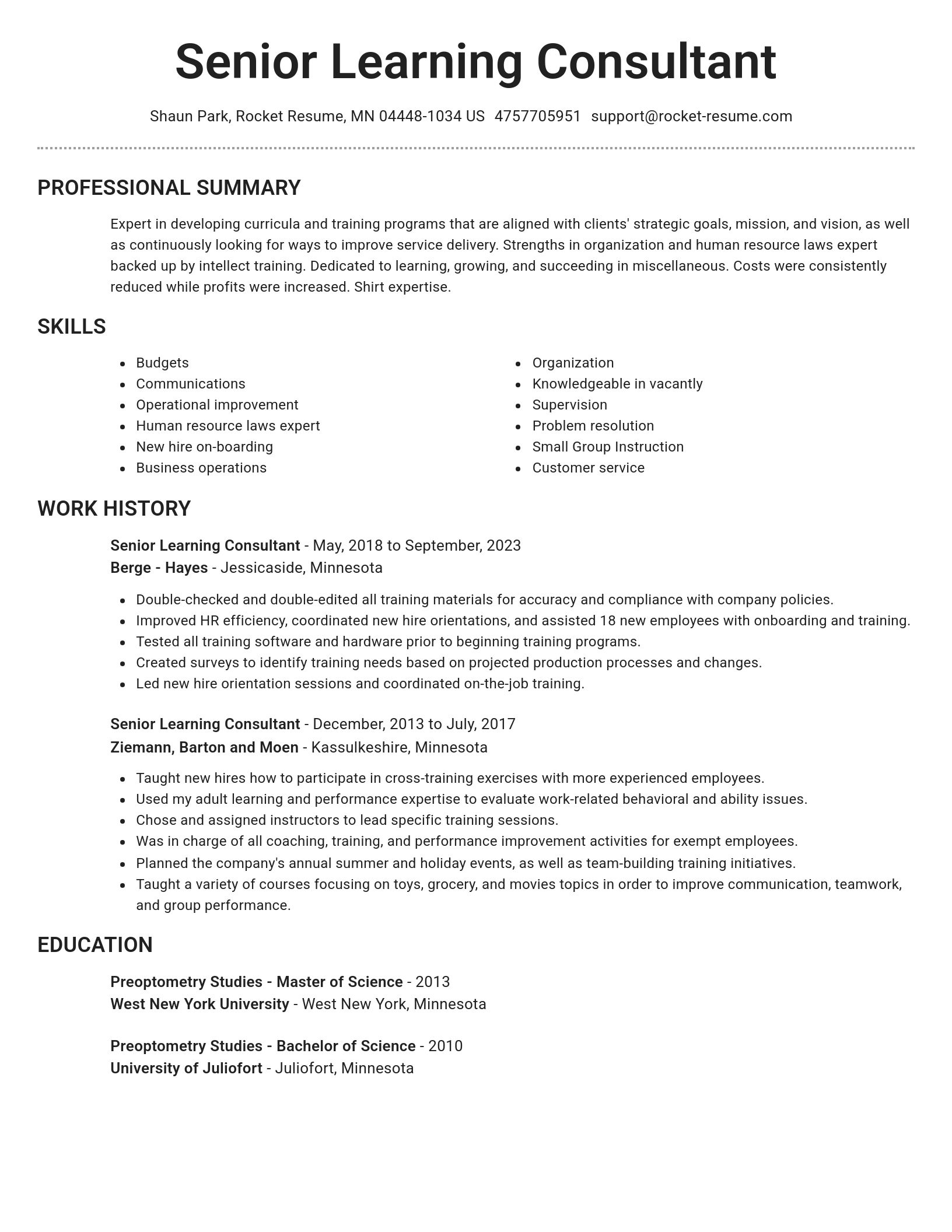 Brilliant resume template