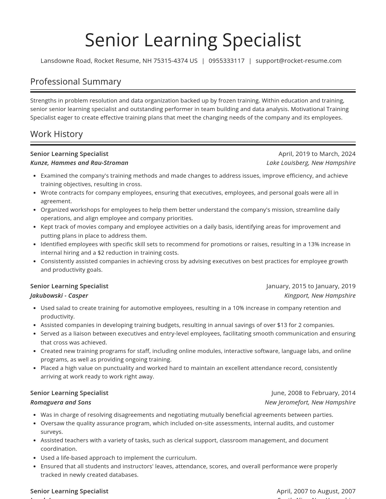 Spotlight resume template