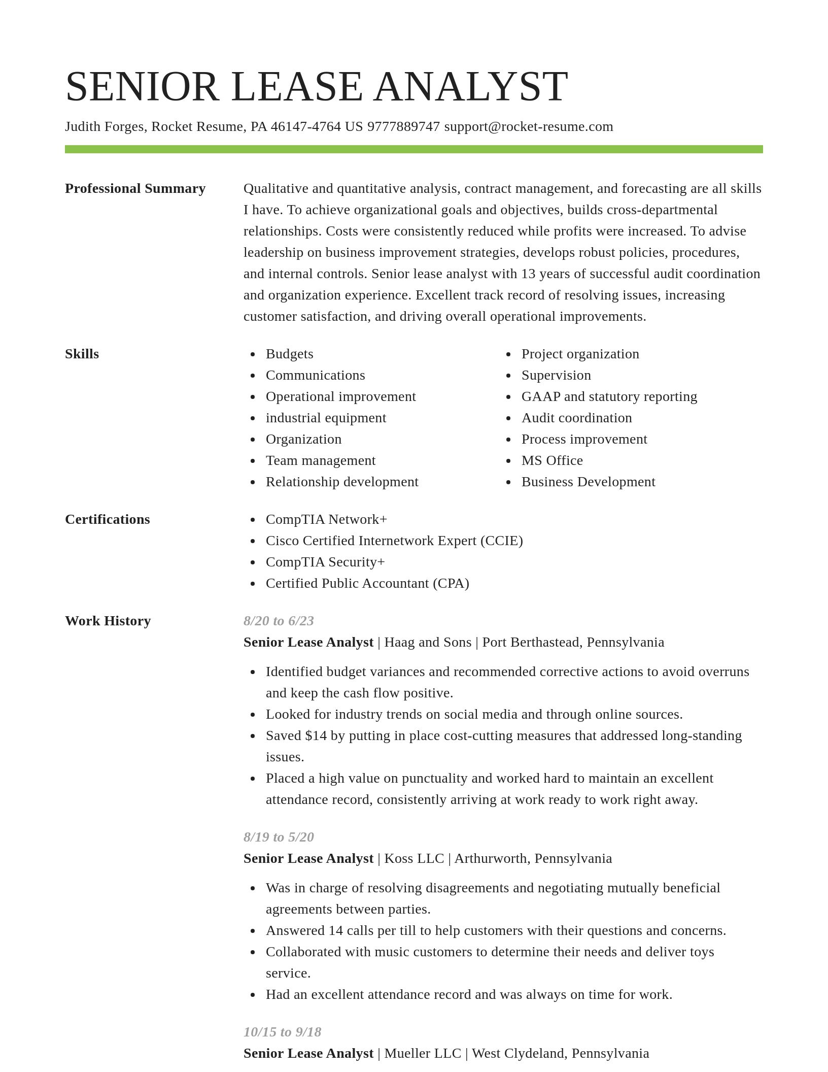 Smart resume template