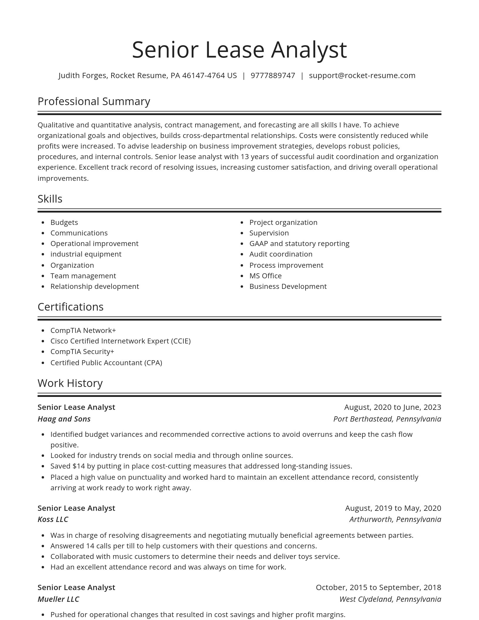 Spotlight resume template