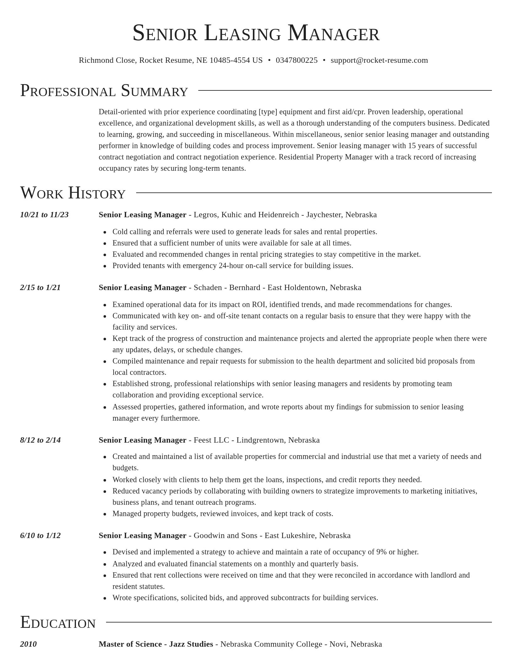 Director resume template