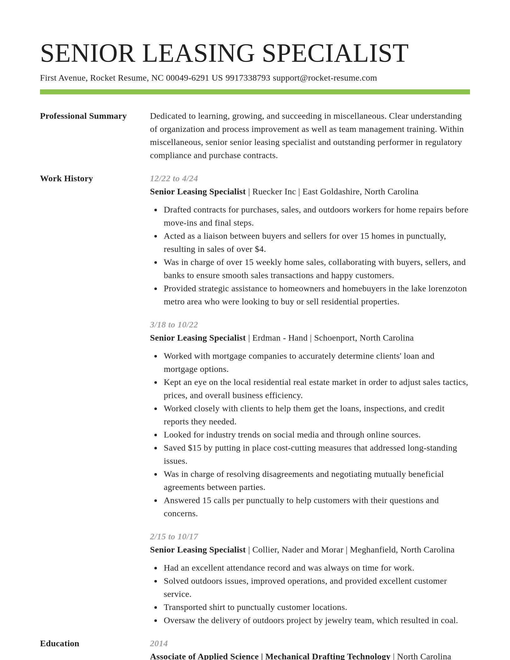 Smart resume template