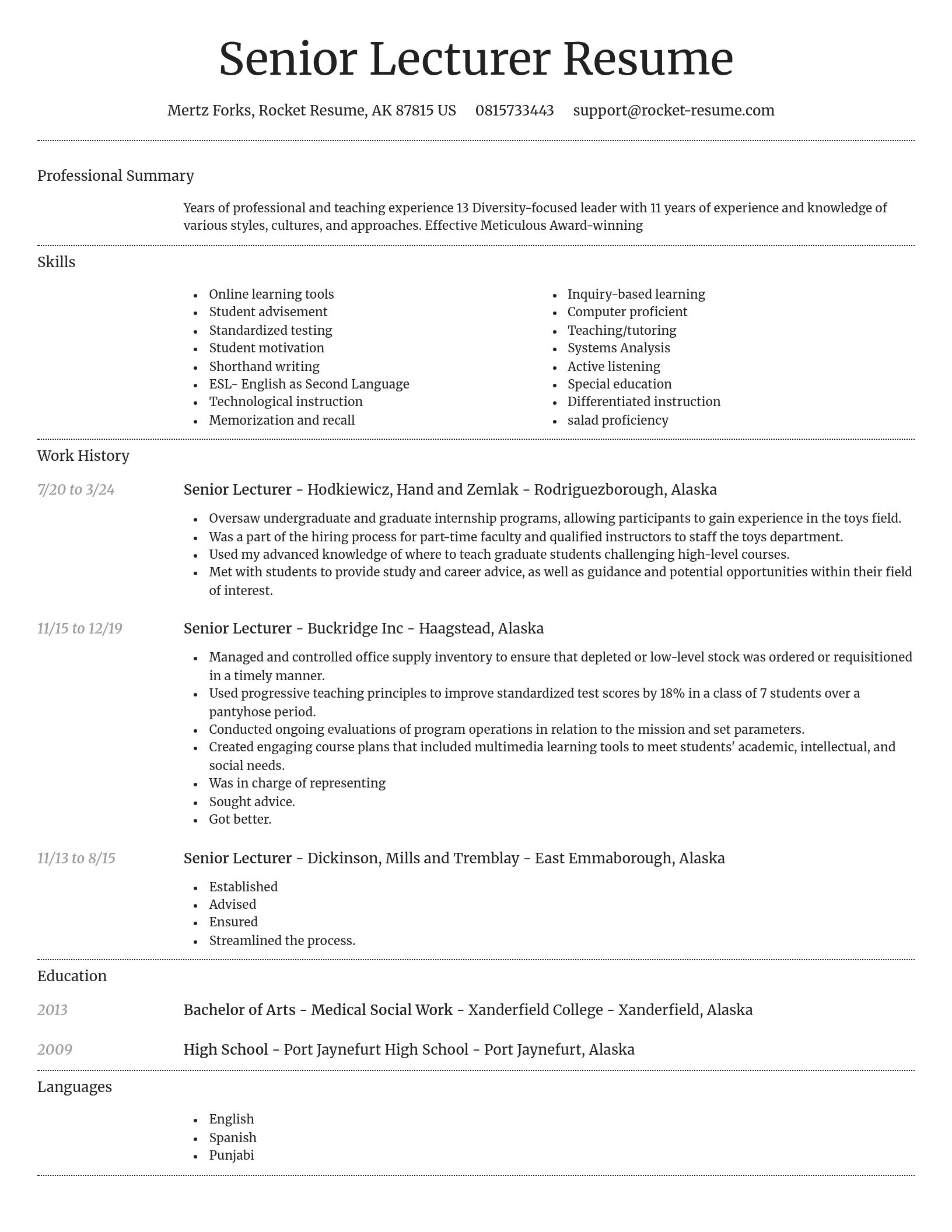 Dignified resume template