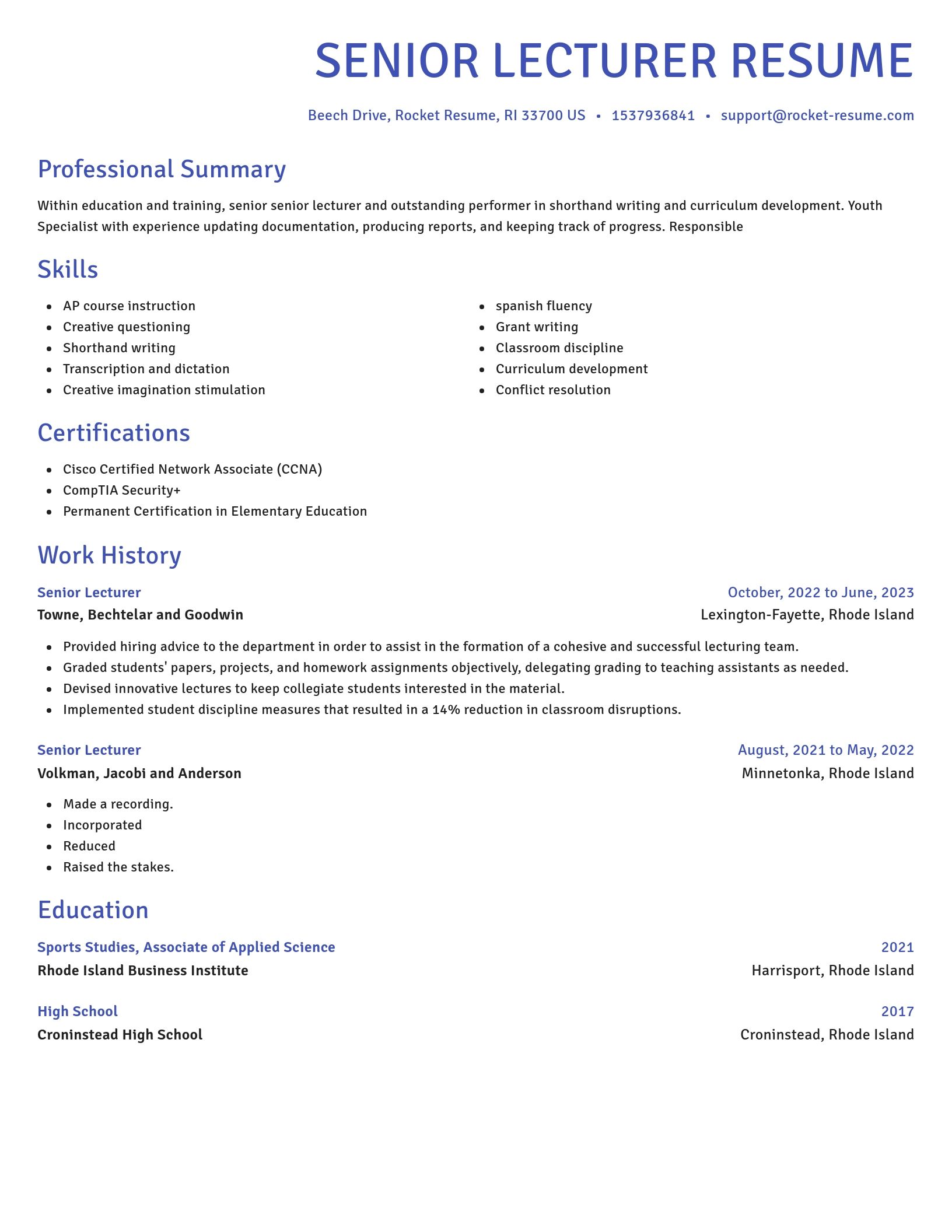 Novel resume template