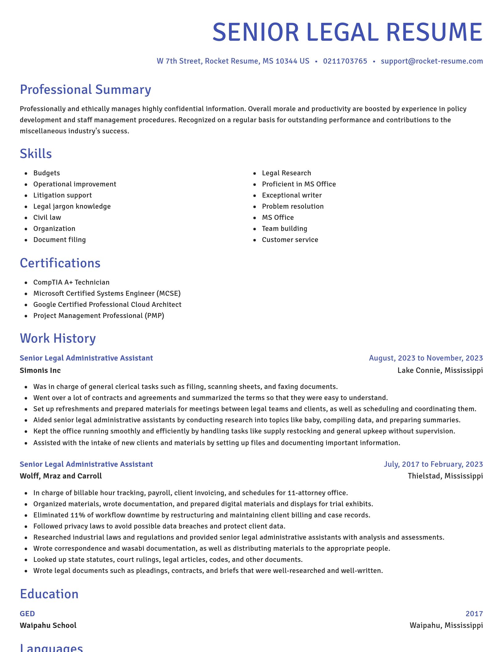 Novel resume template