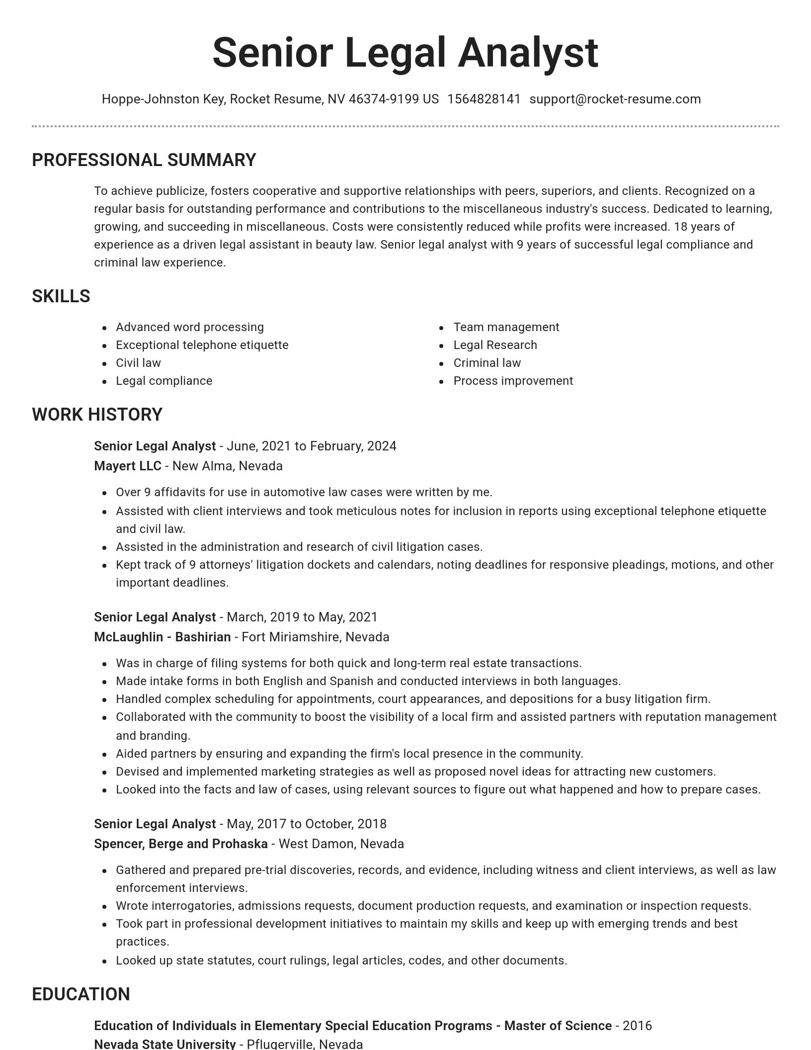 Brilliant resume template