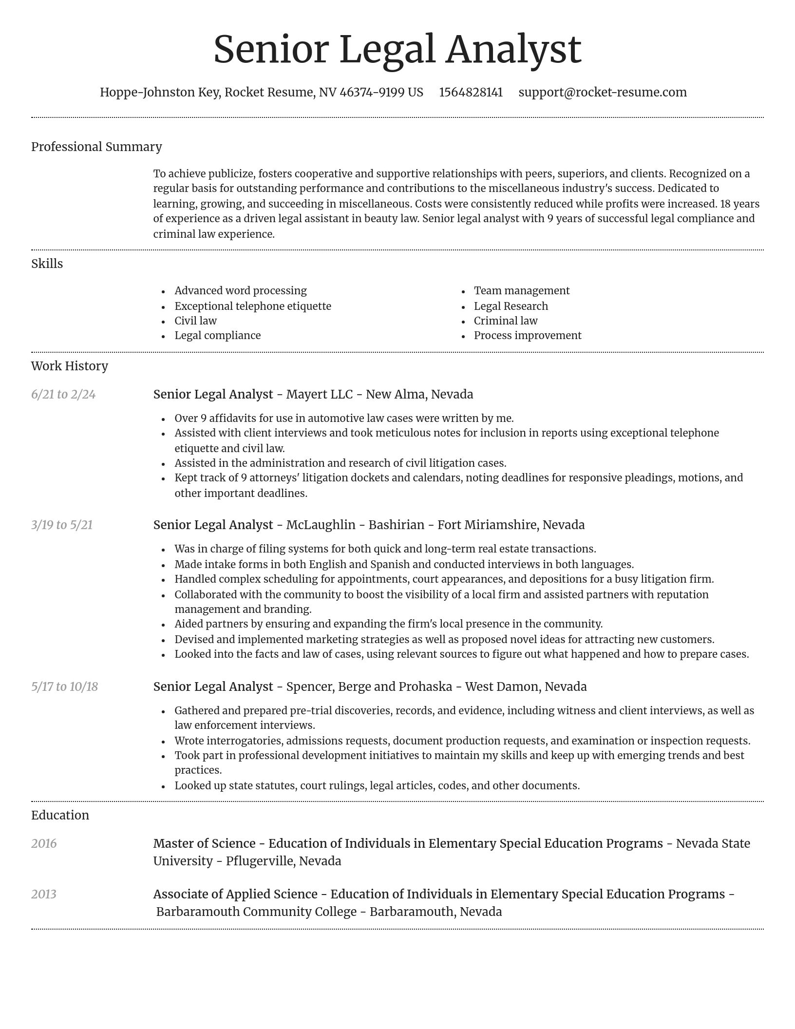 Dignified resume template