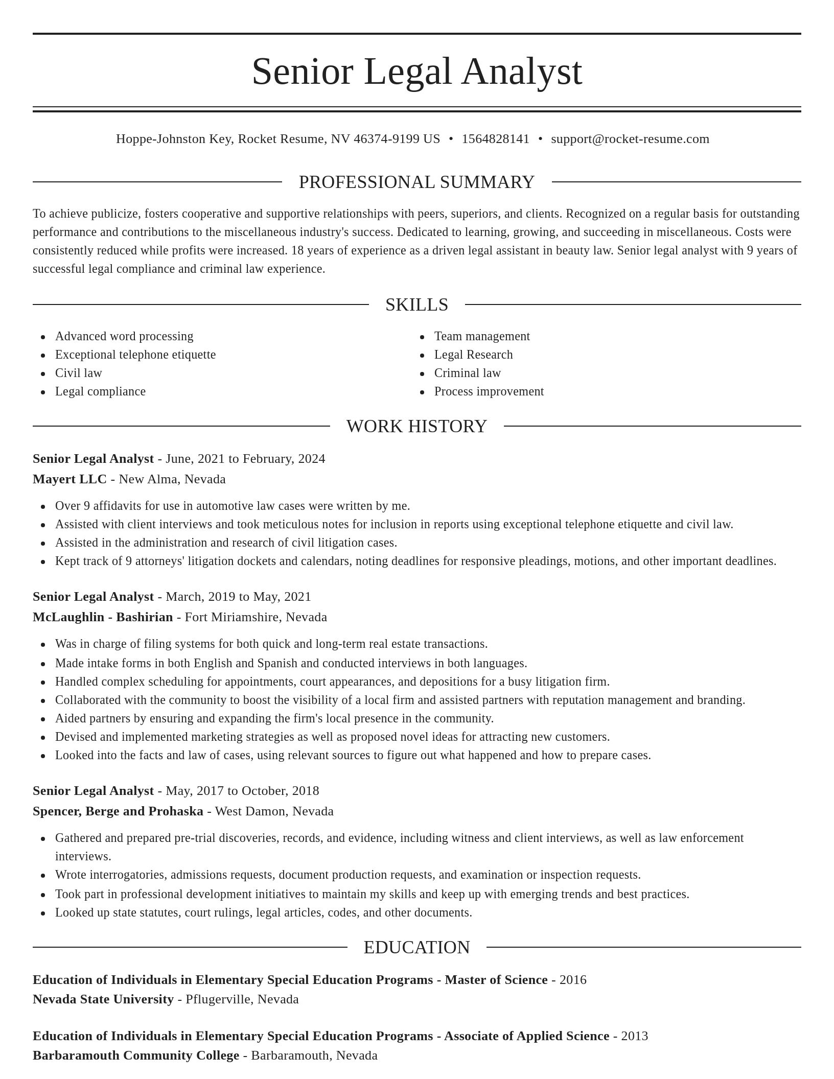 Elegant resume template