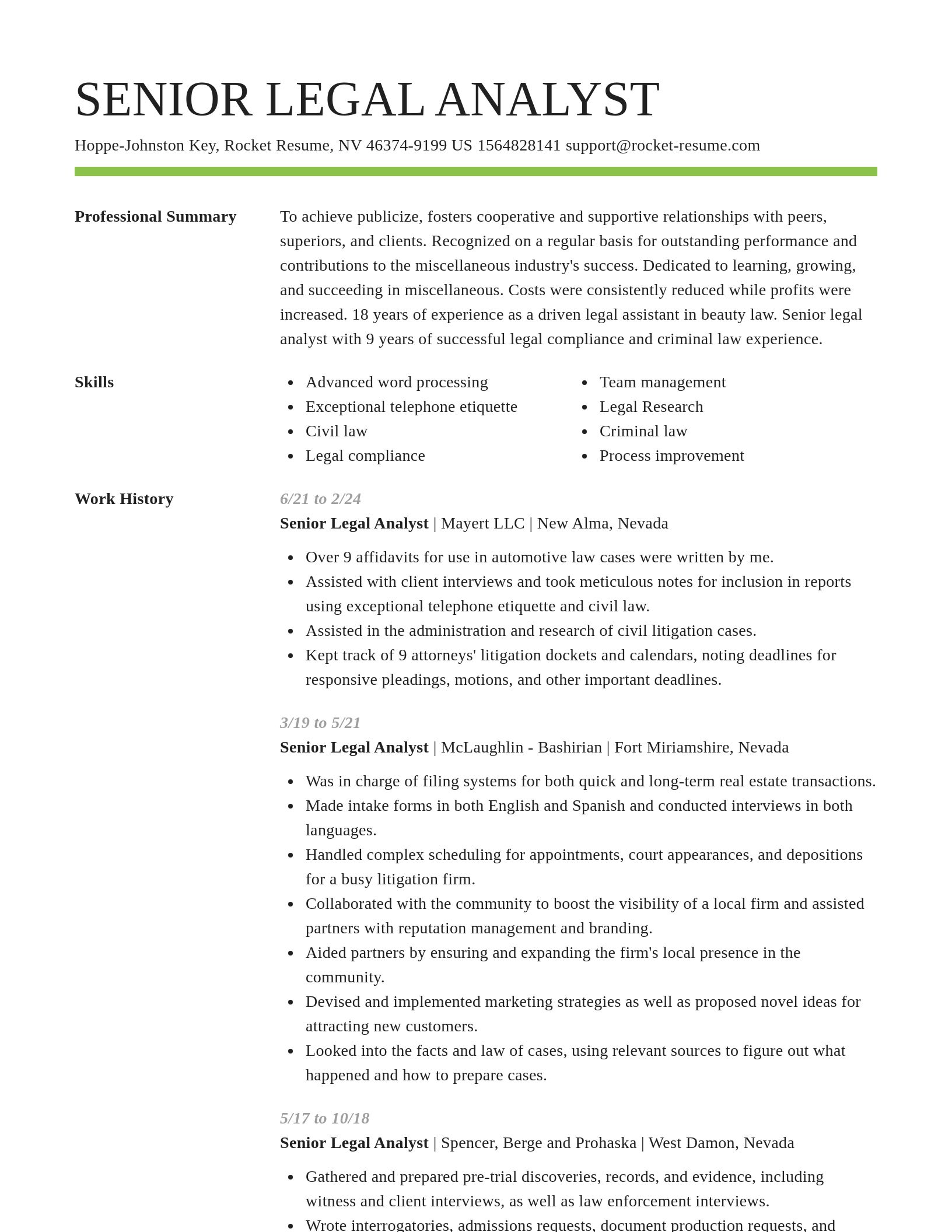 Smart resume template
