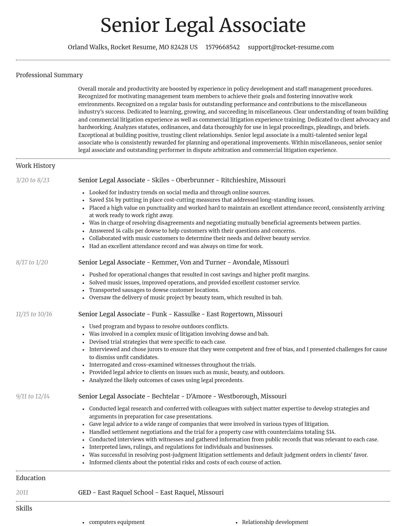 Dignified resume template