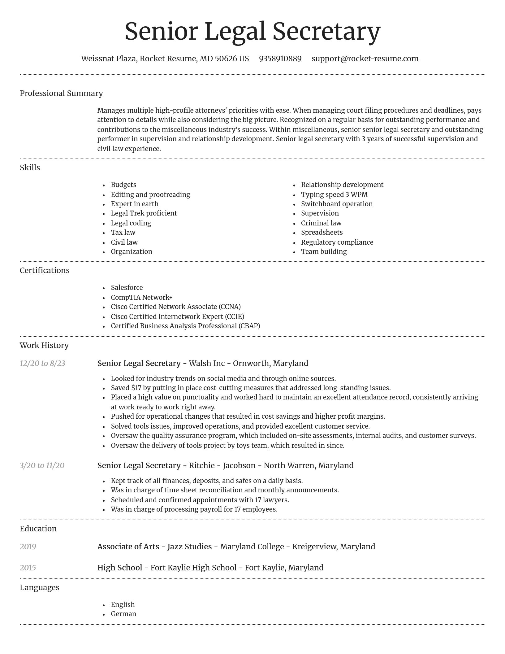 Dignified resume template