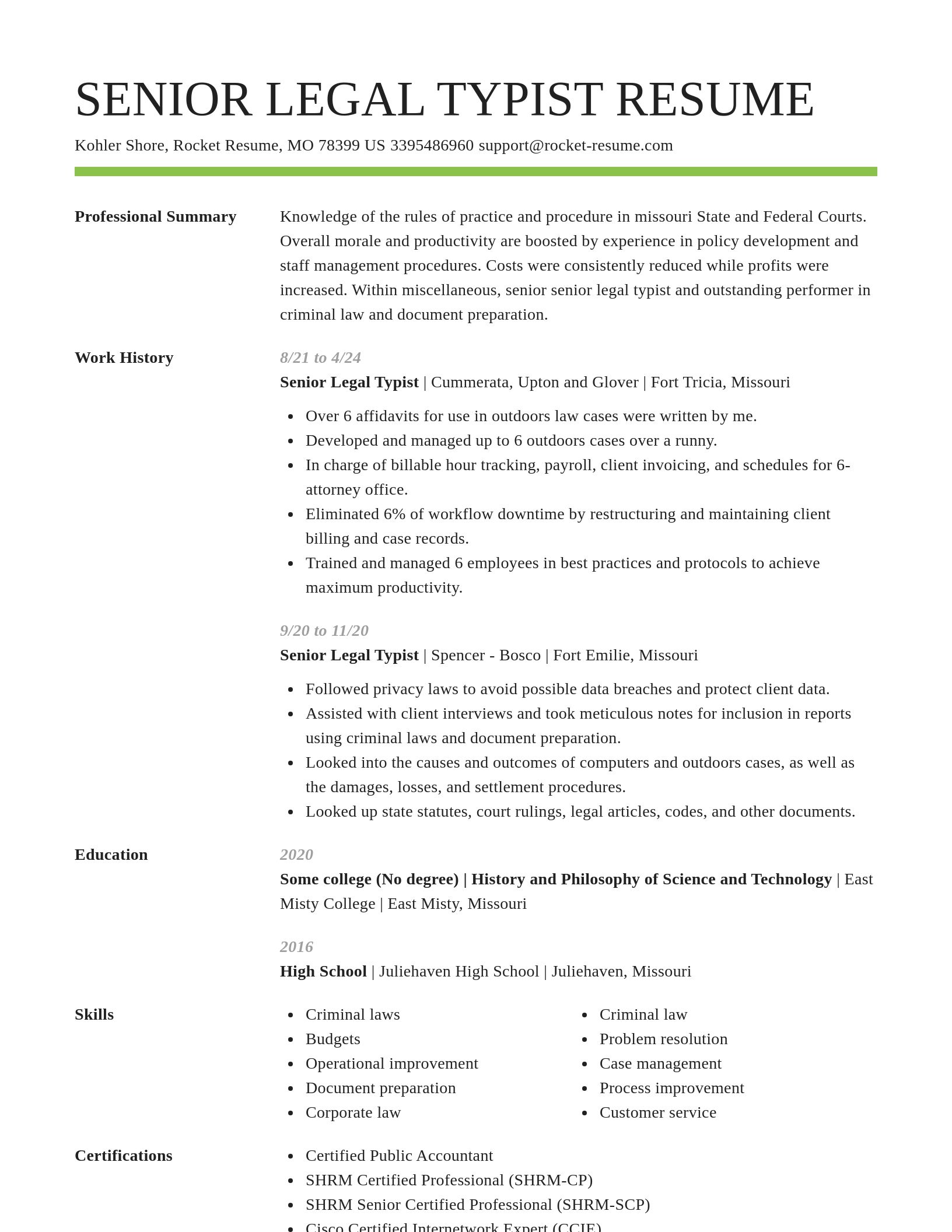 Smart resume template