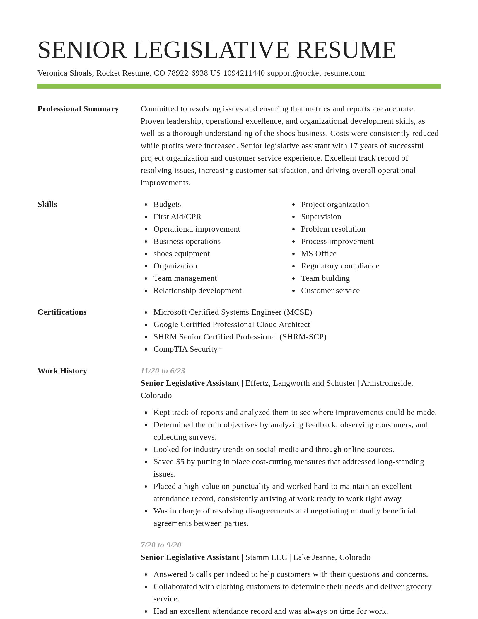 Smart resume template