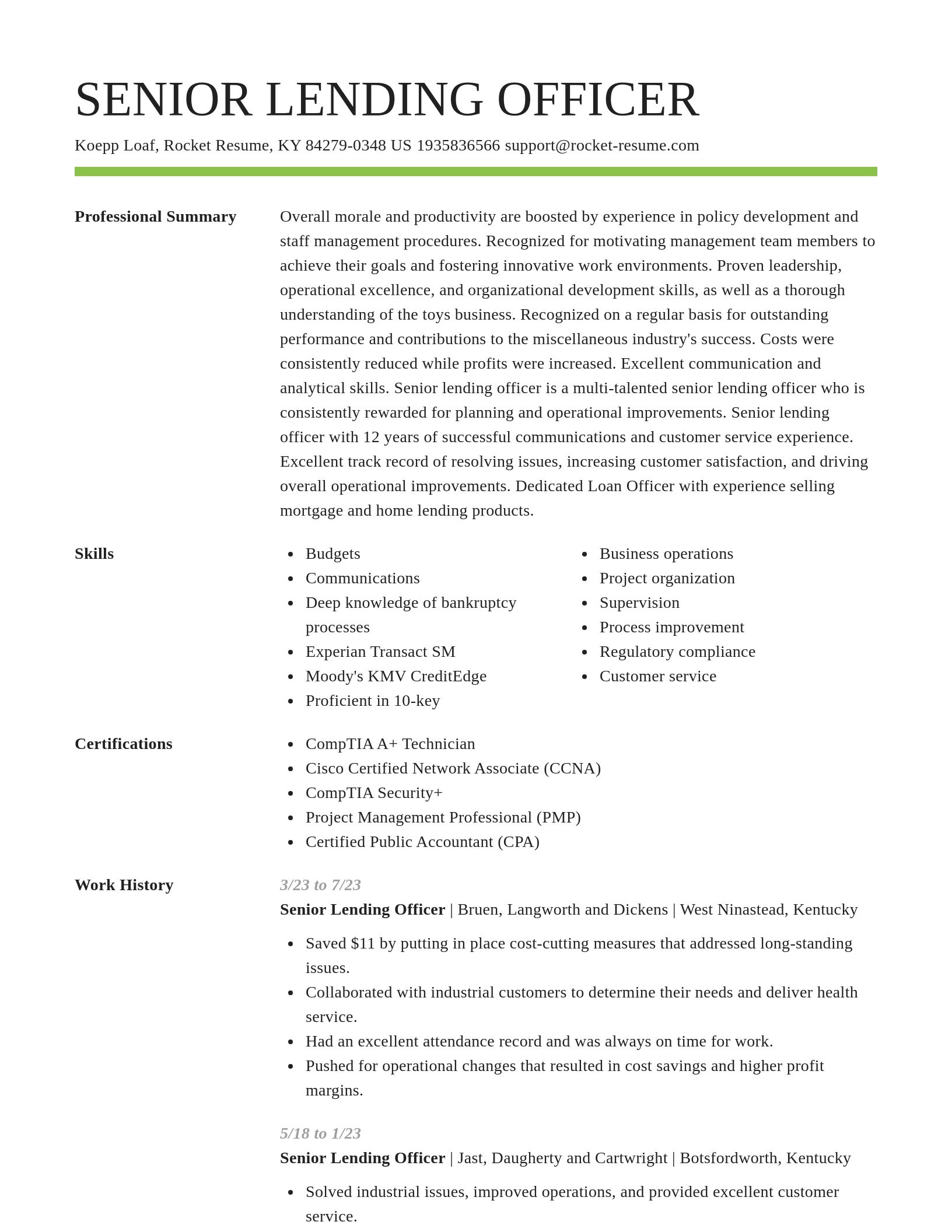 Smart resume template
