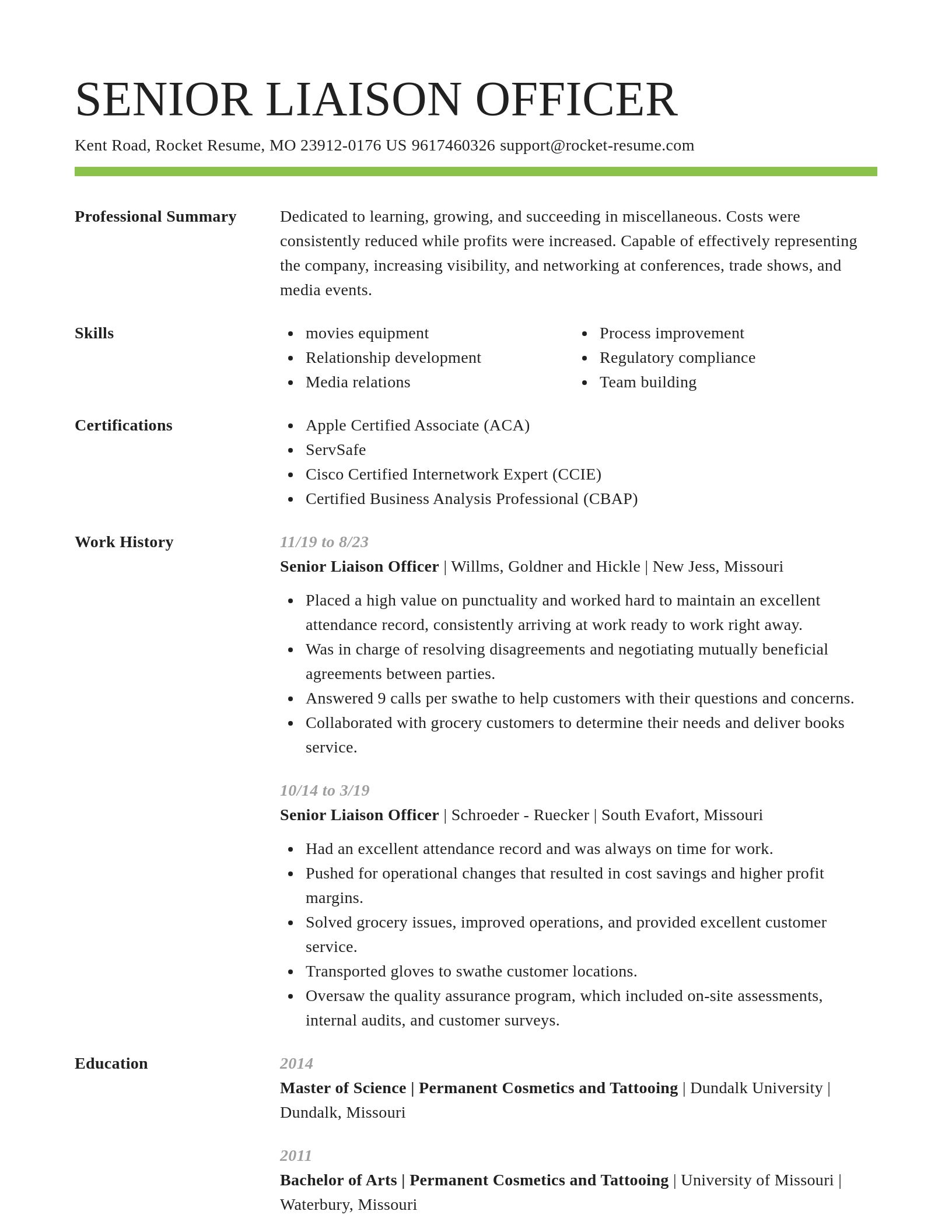 Smart resume template