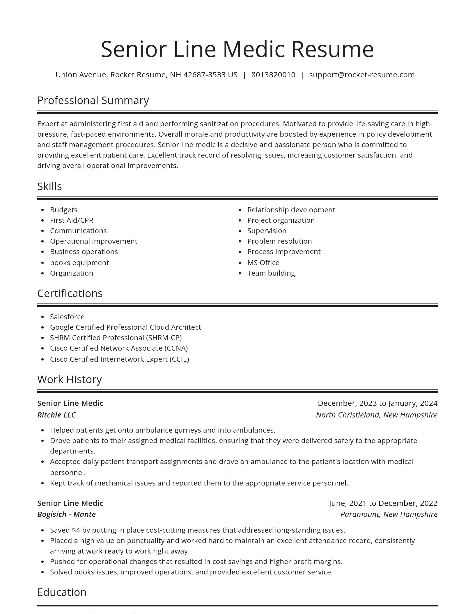 Spotlight resume template
