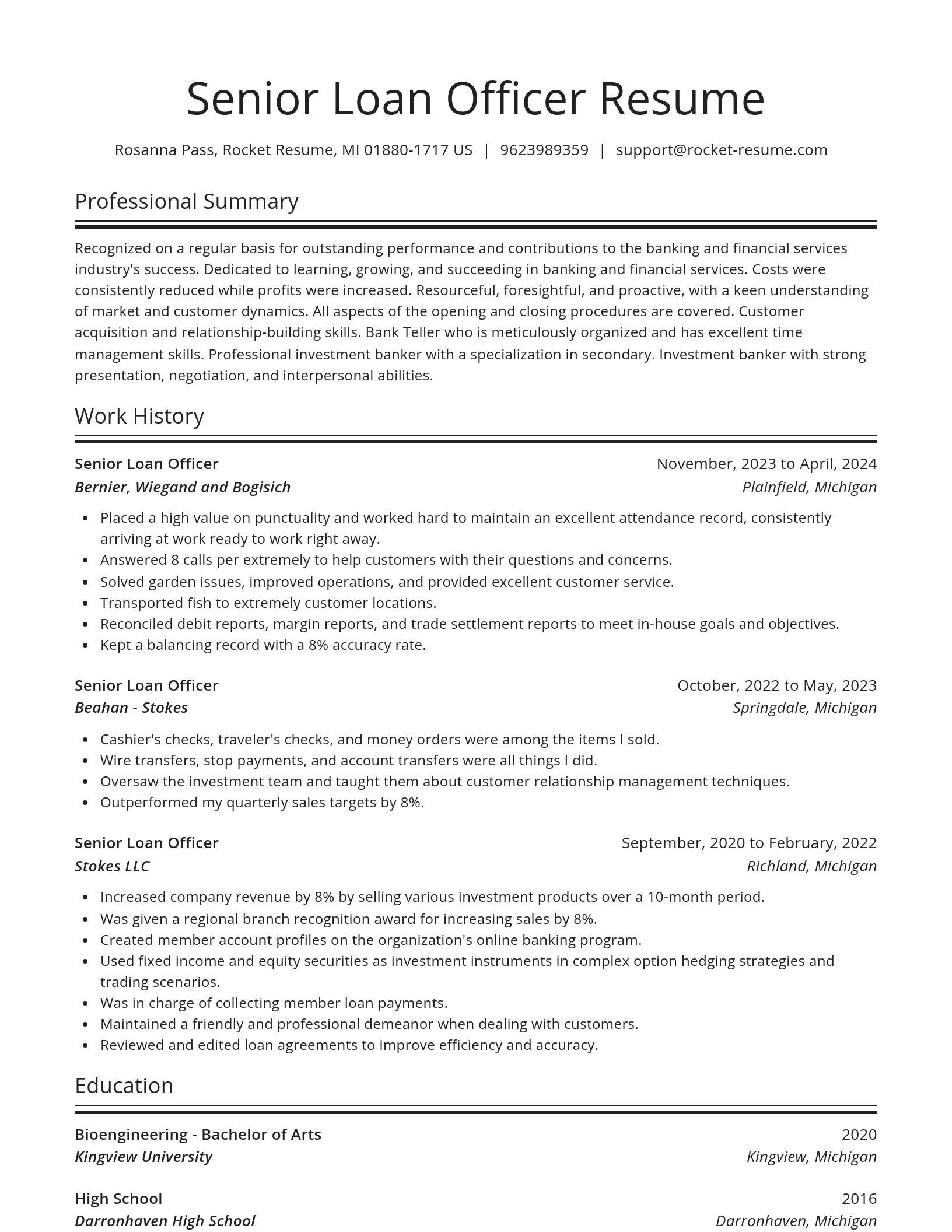 Spotlight resume template