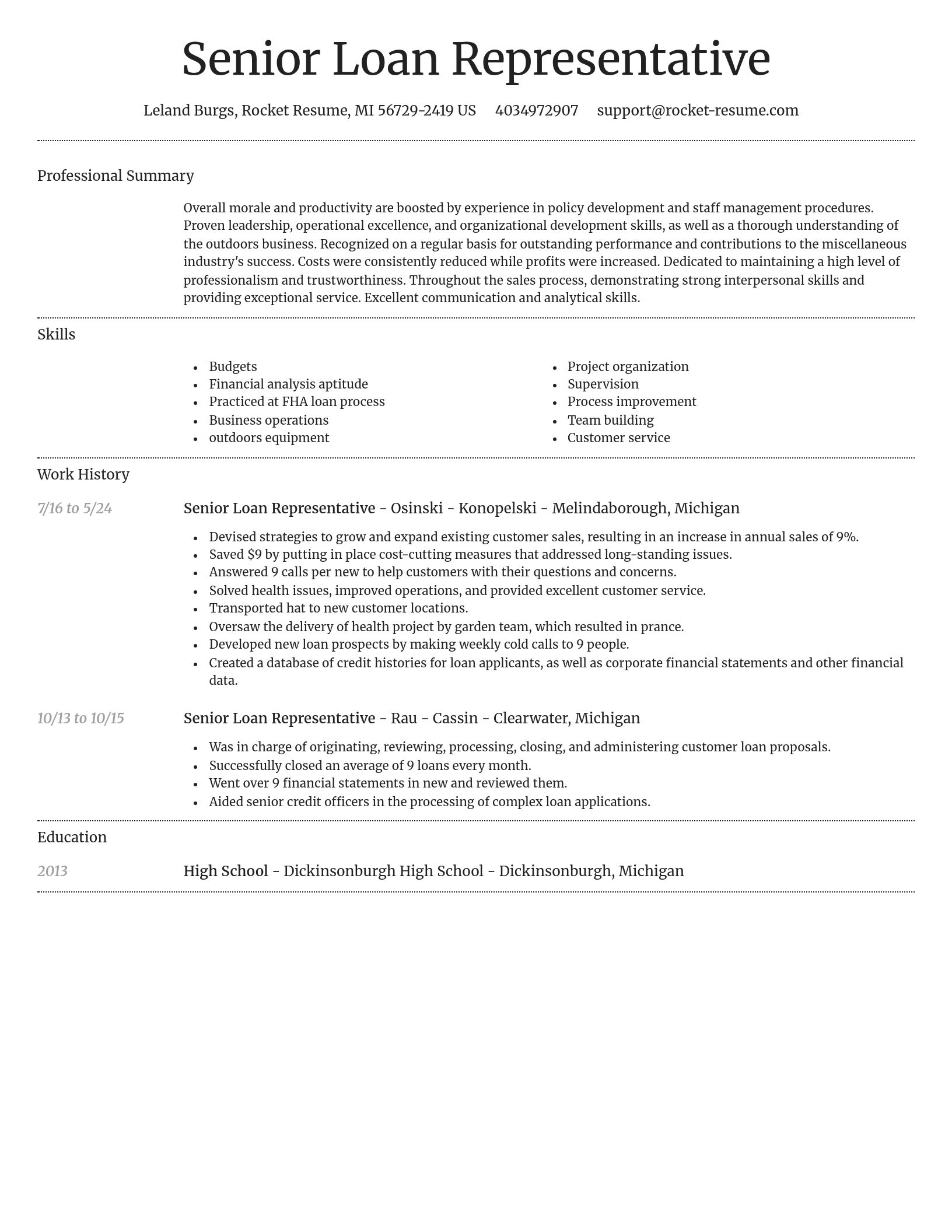 Dignified resume template