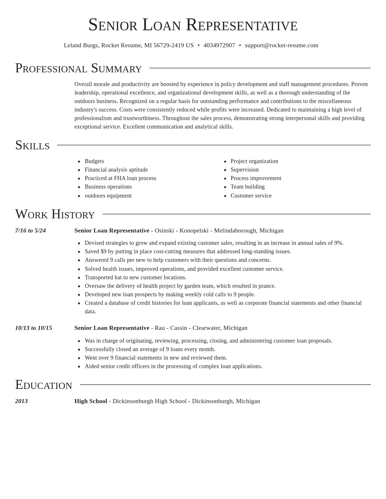 Director resume template