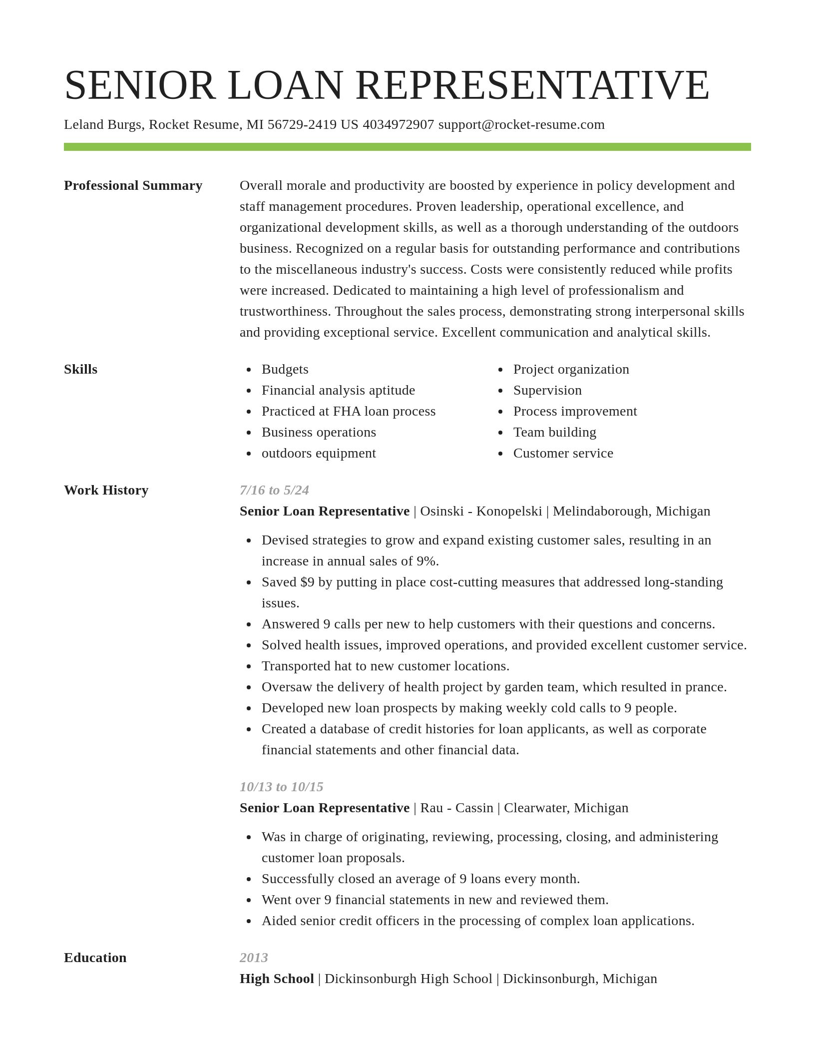Smart resume template