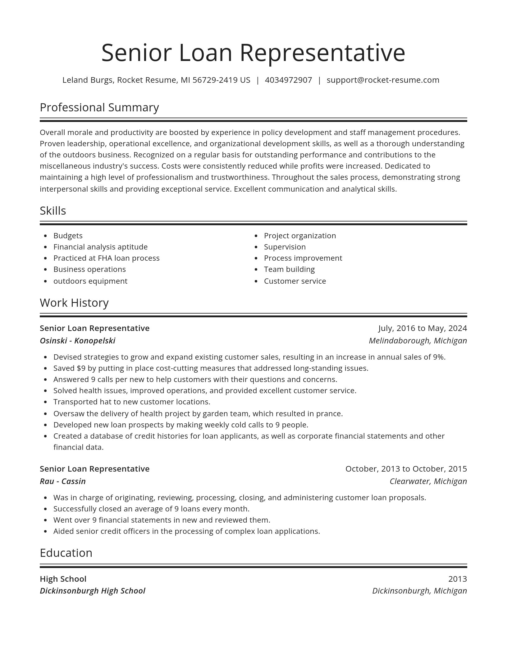 Spotlight resume template