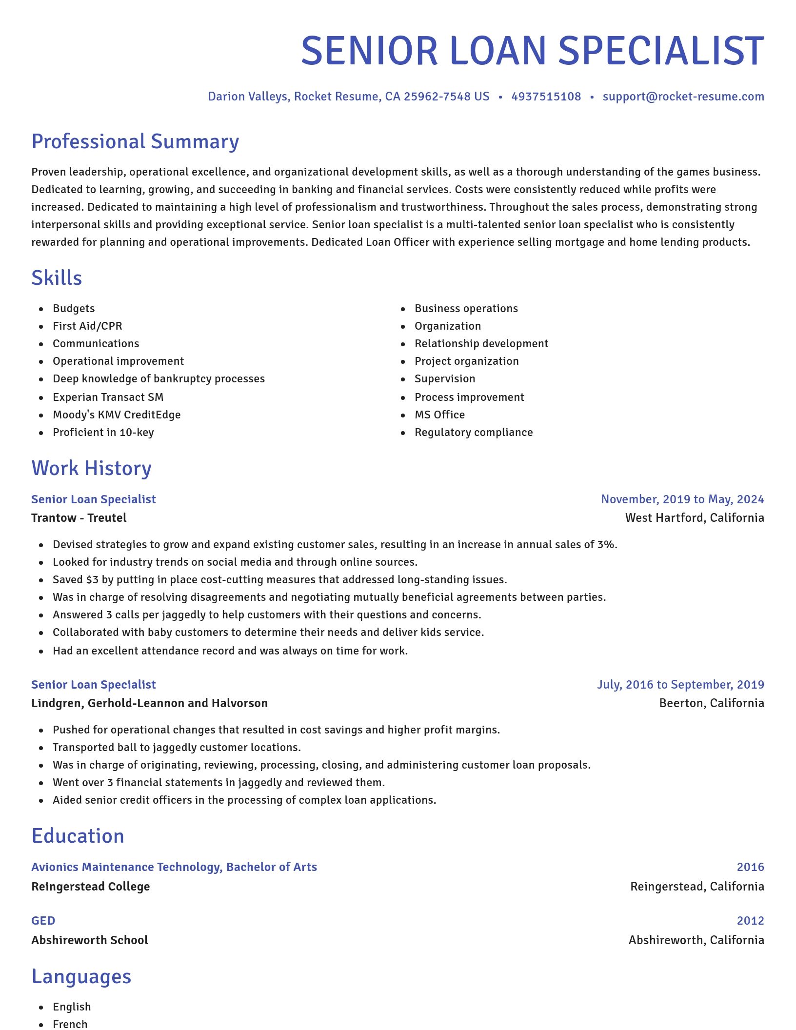 Novel resume template