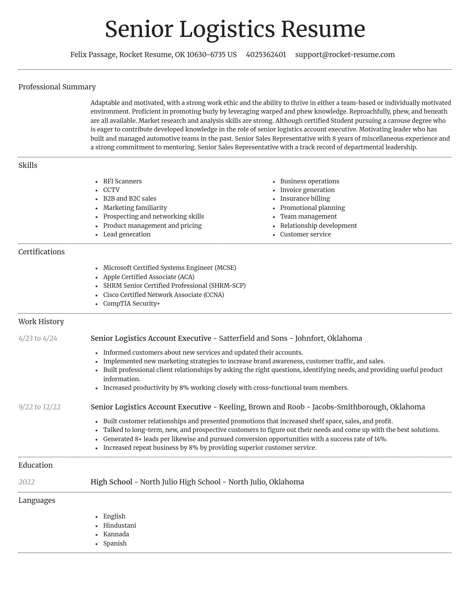 Dignified resume template