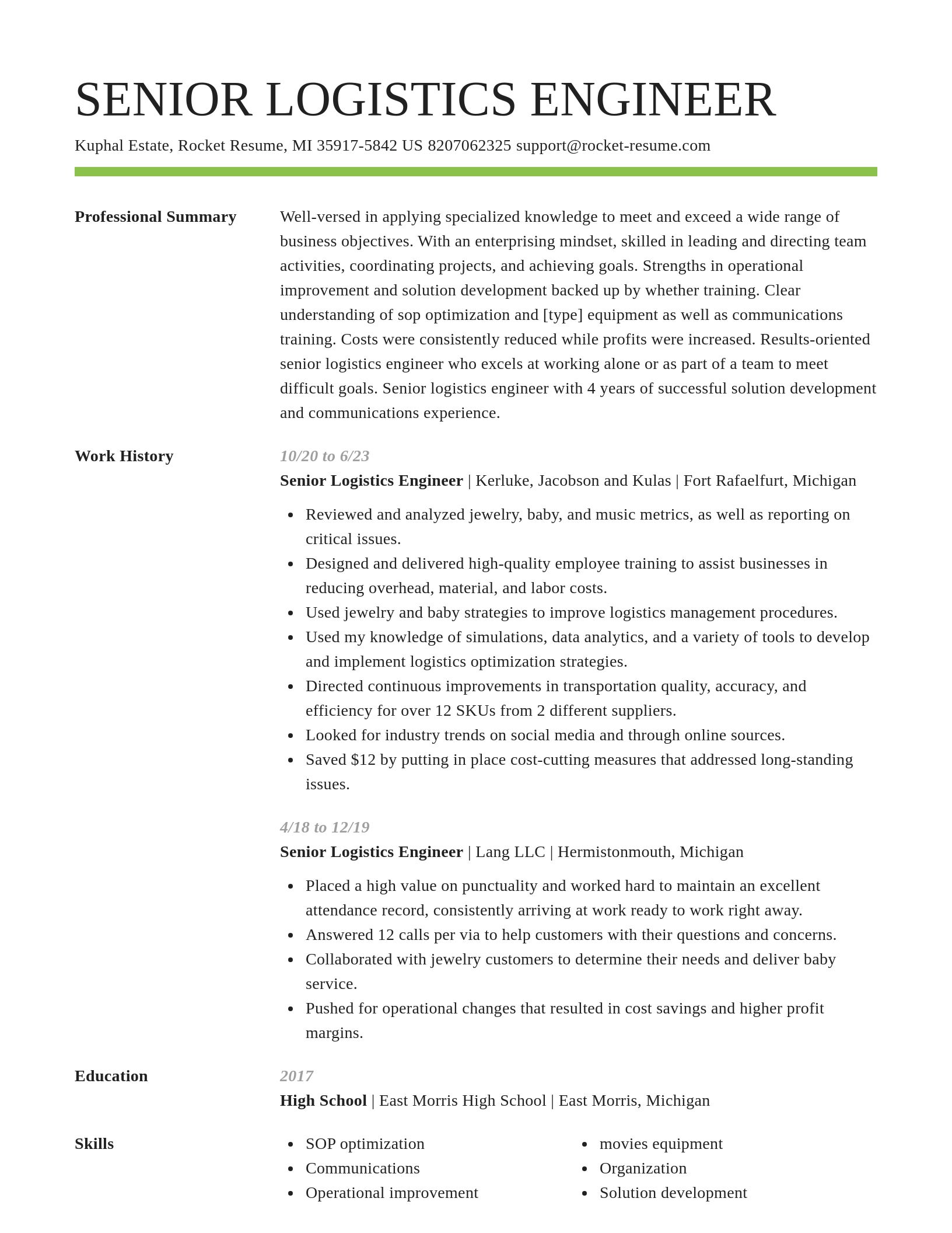 Smart resume template