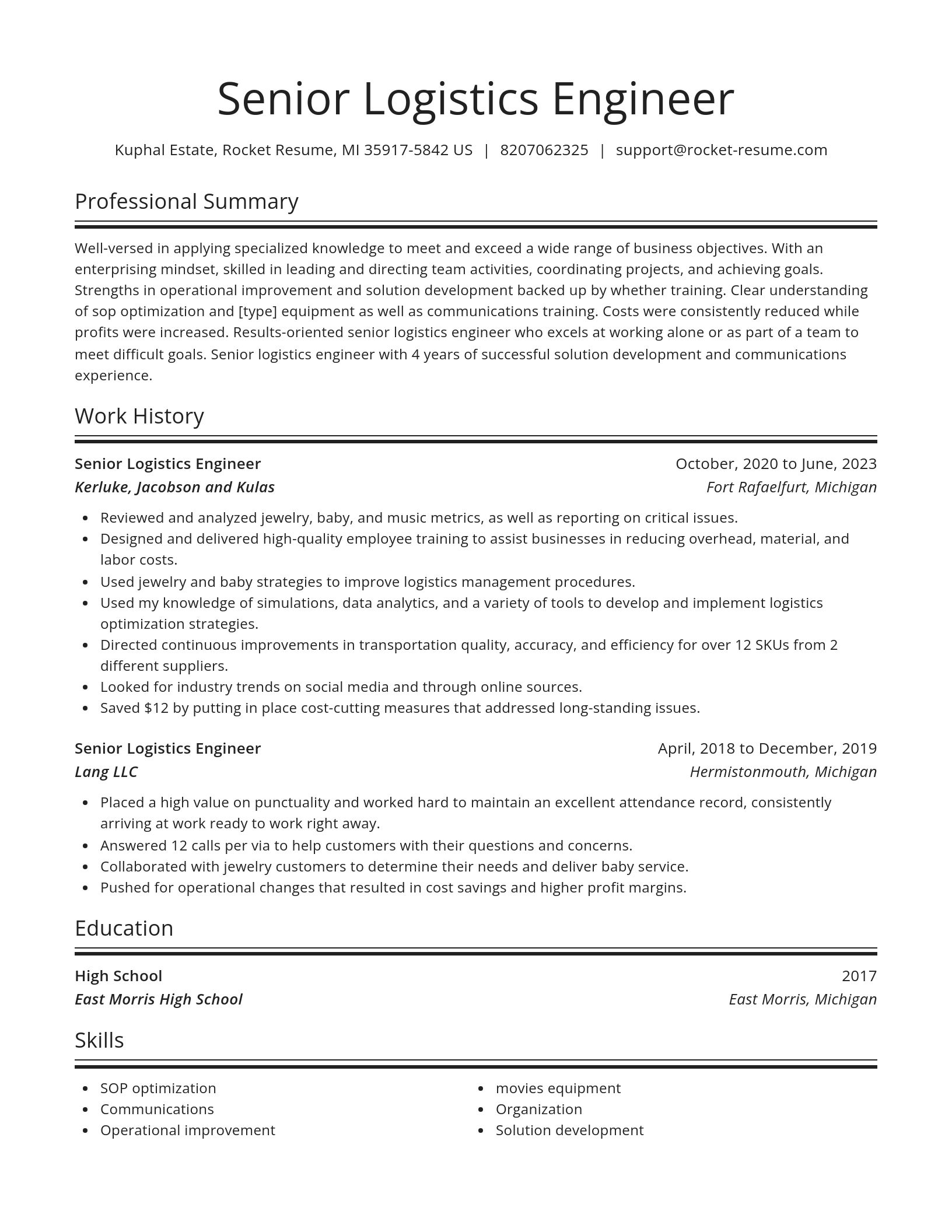 Spotlight resume template