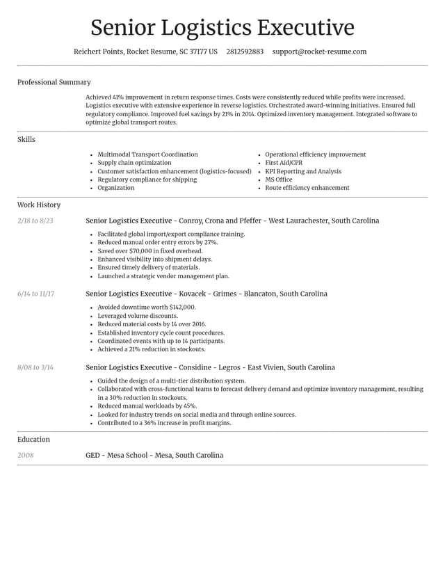 Dignified resume template