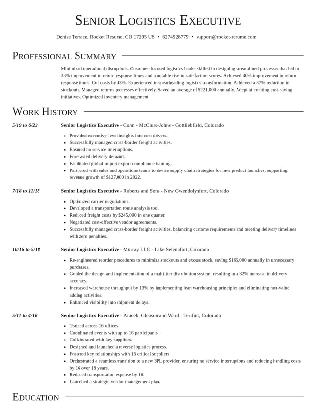 Director resume template