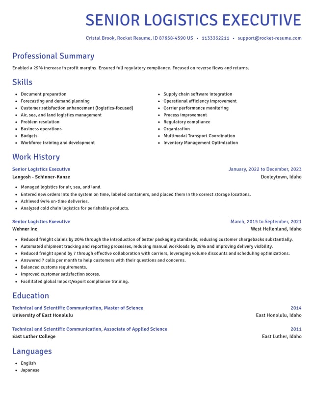 Novel resume template