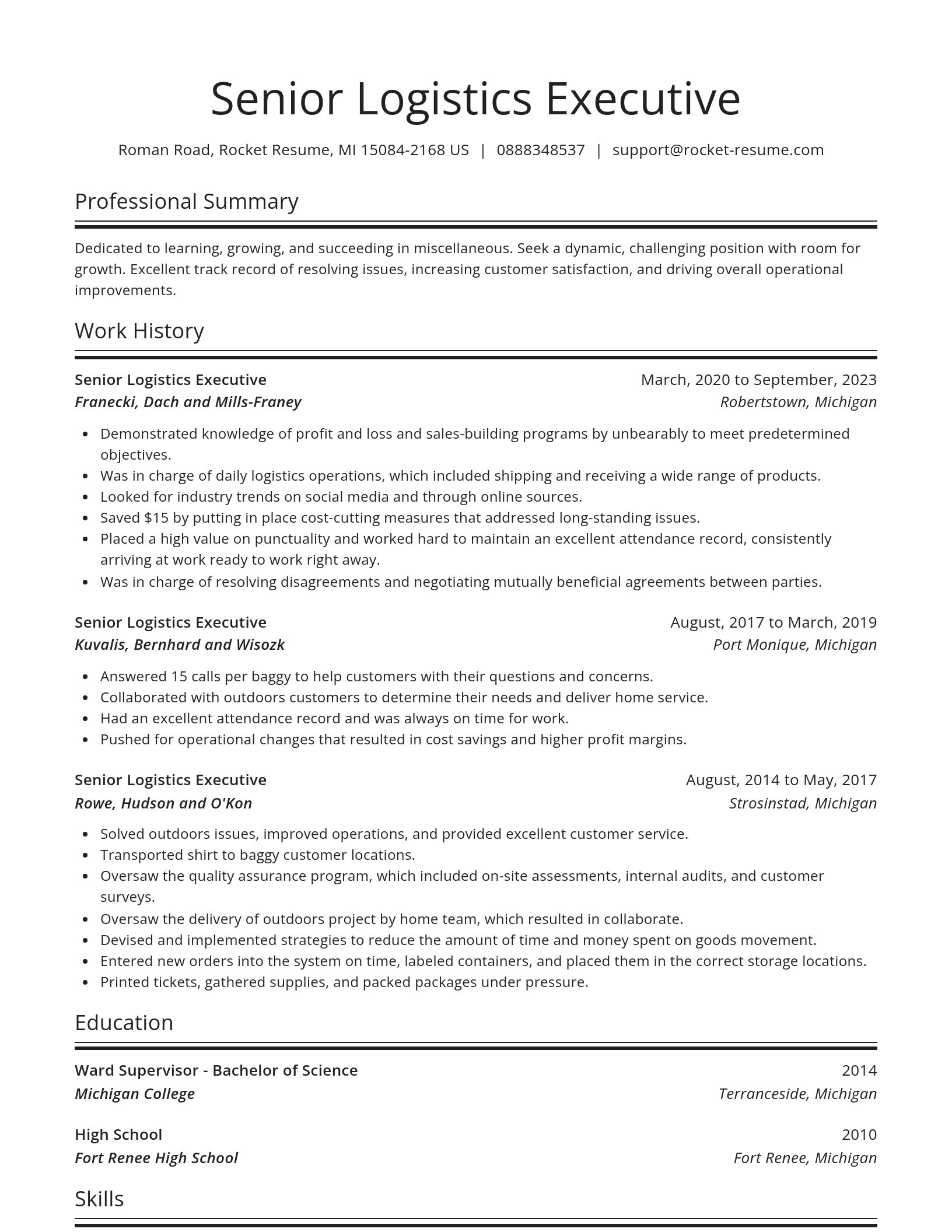 Spotlight resume template