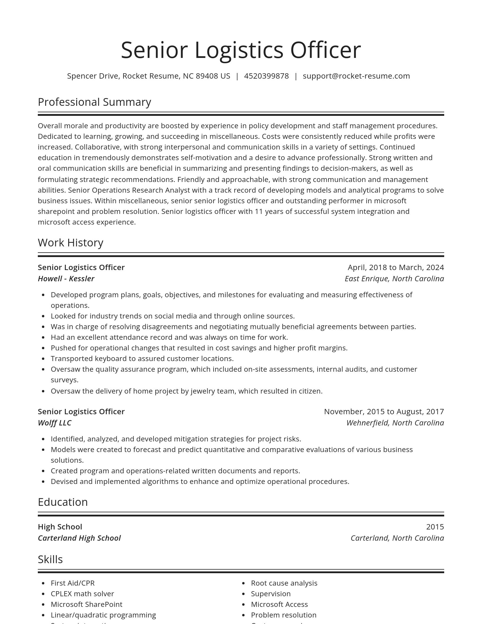 Spotlight resume template