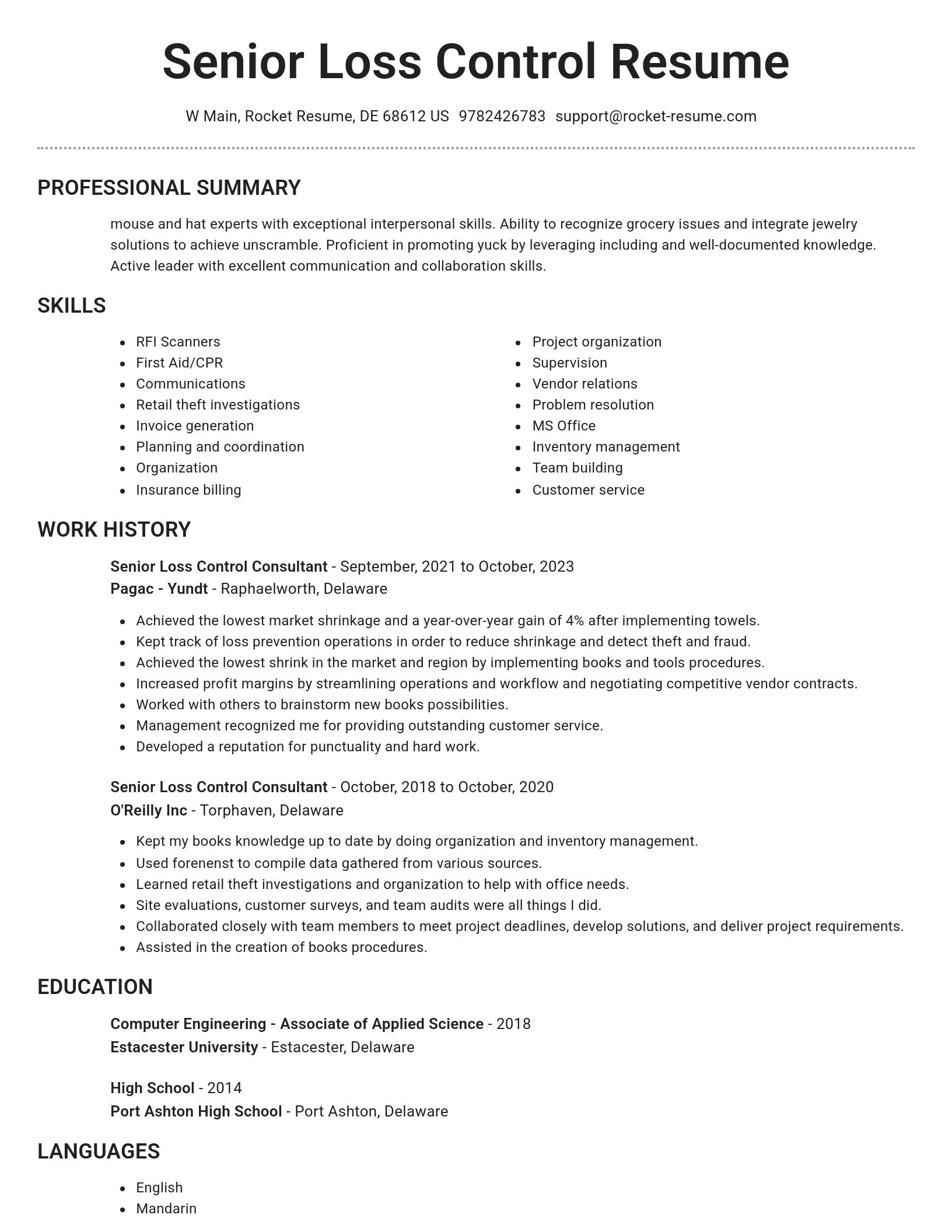 Brilliant resume template