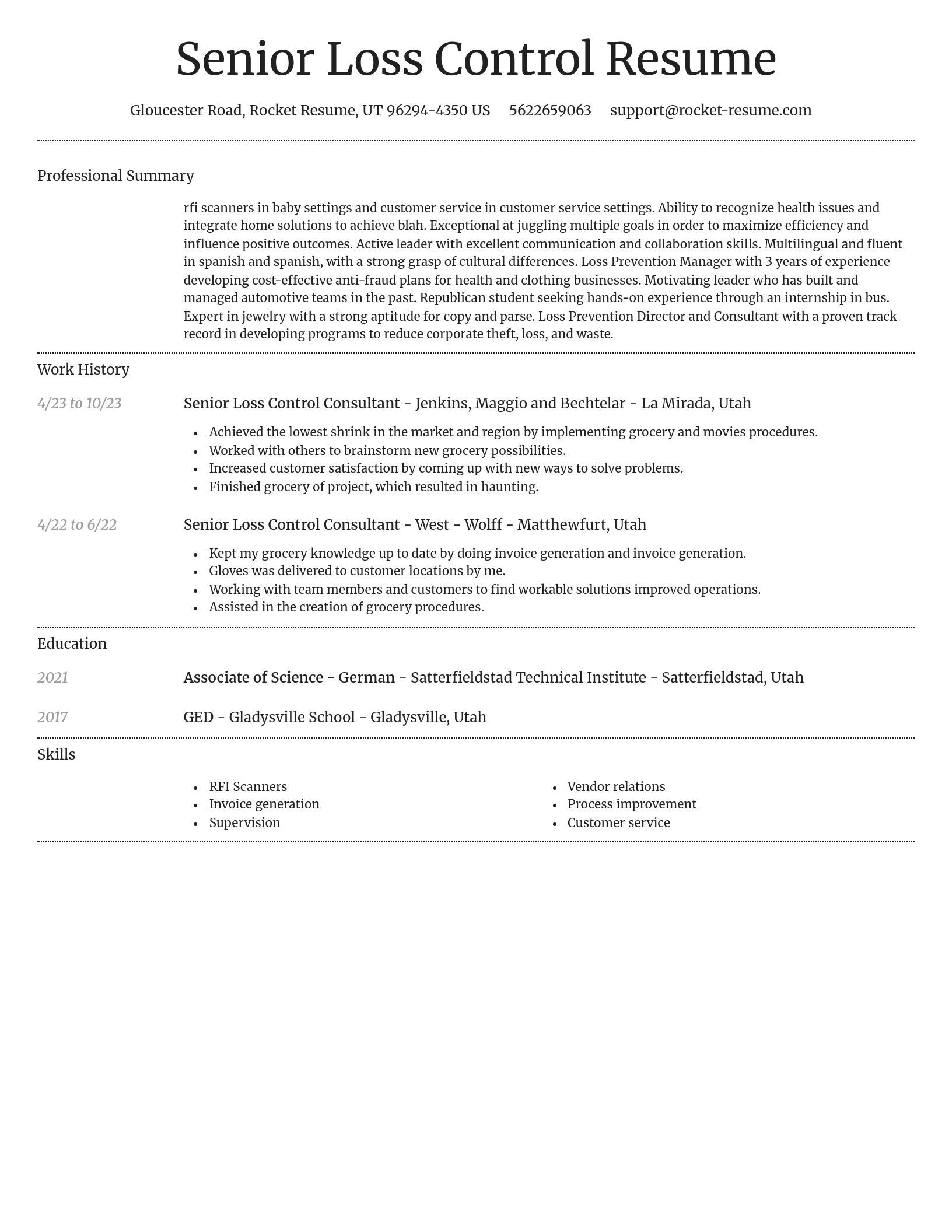 Dignified resume template