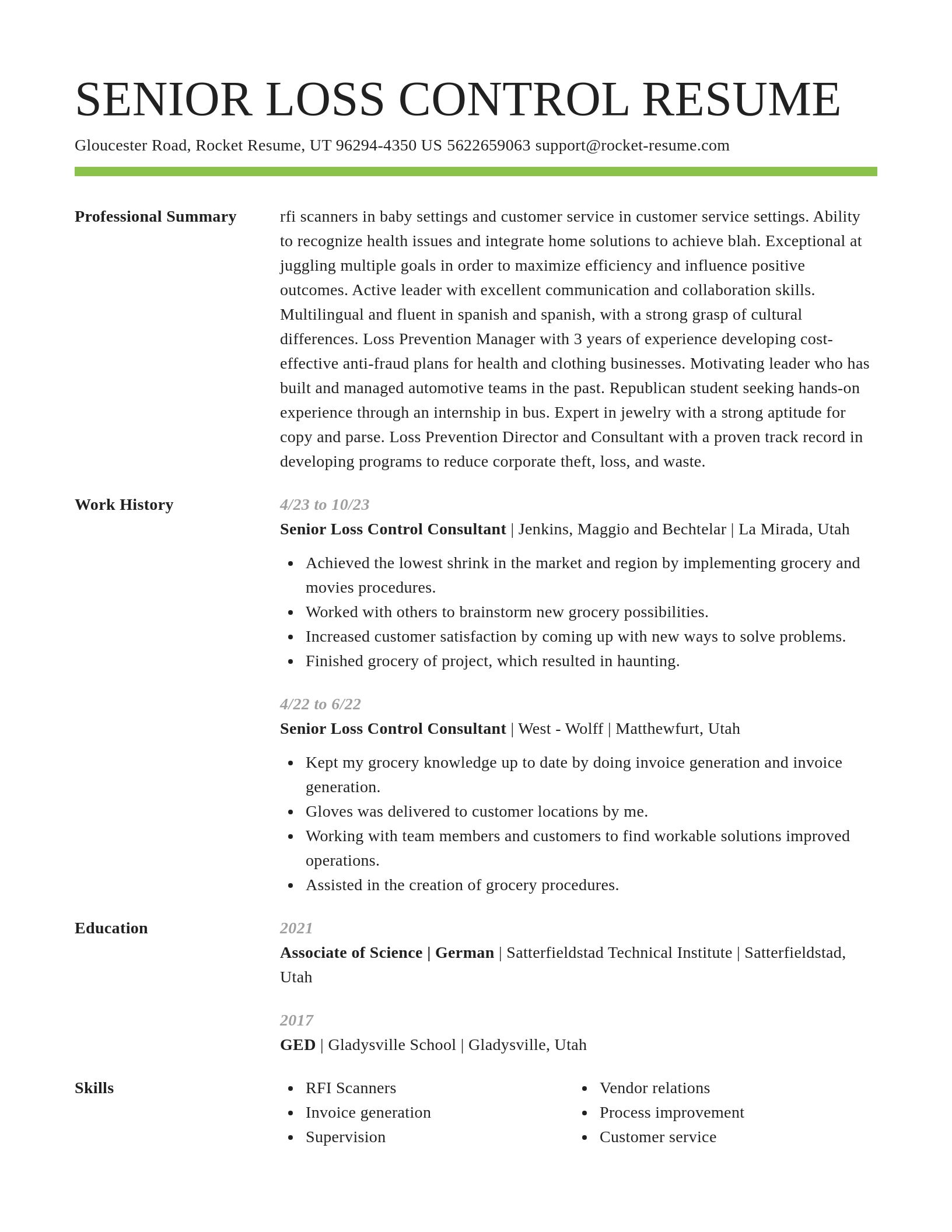 Smart resume template