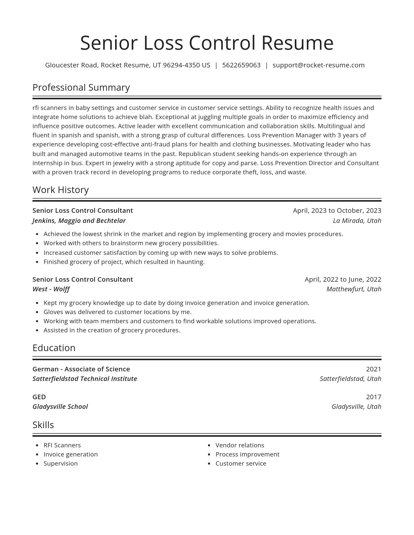 Spotlight resume template