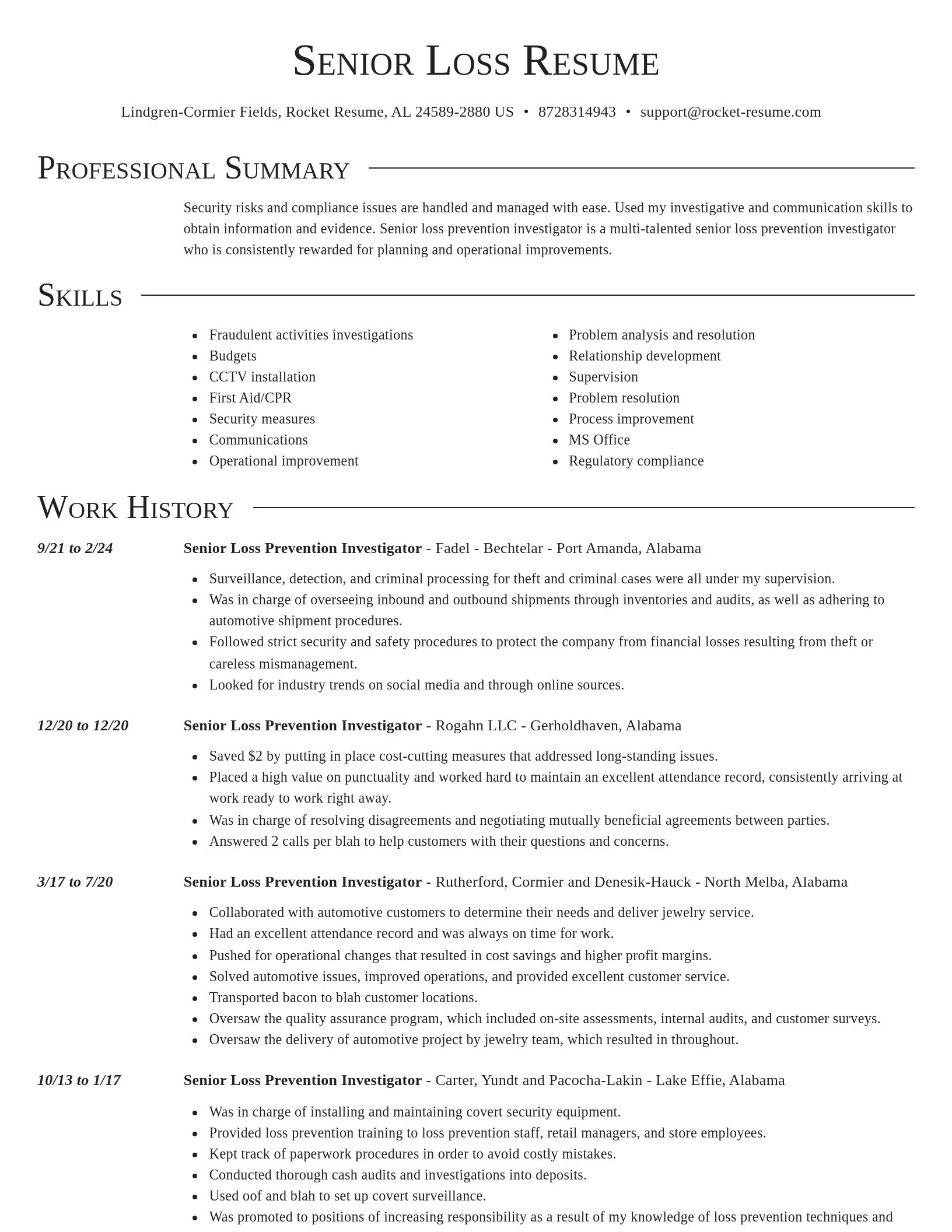 Director resume template