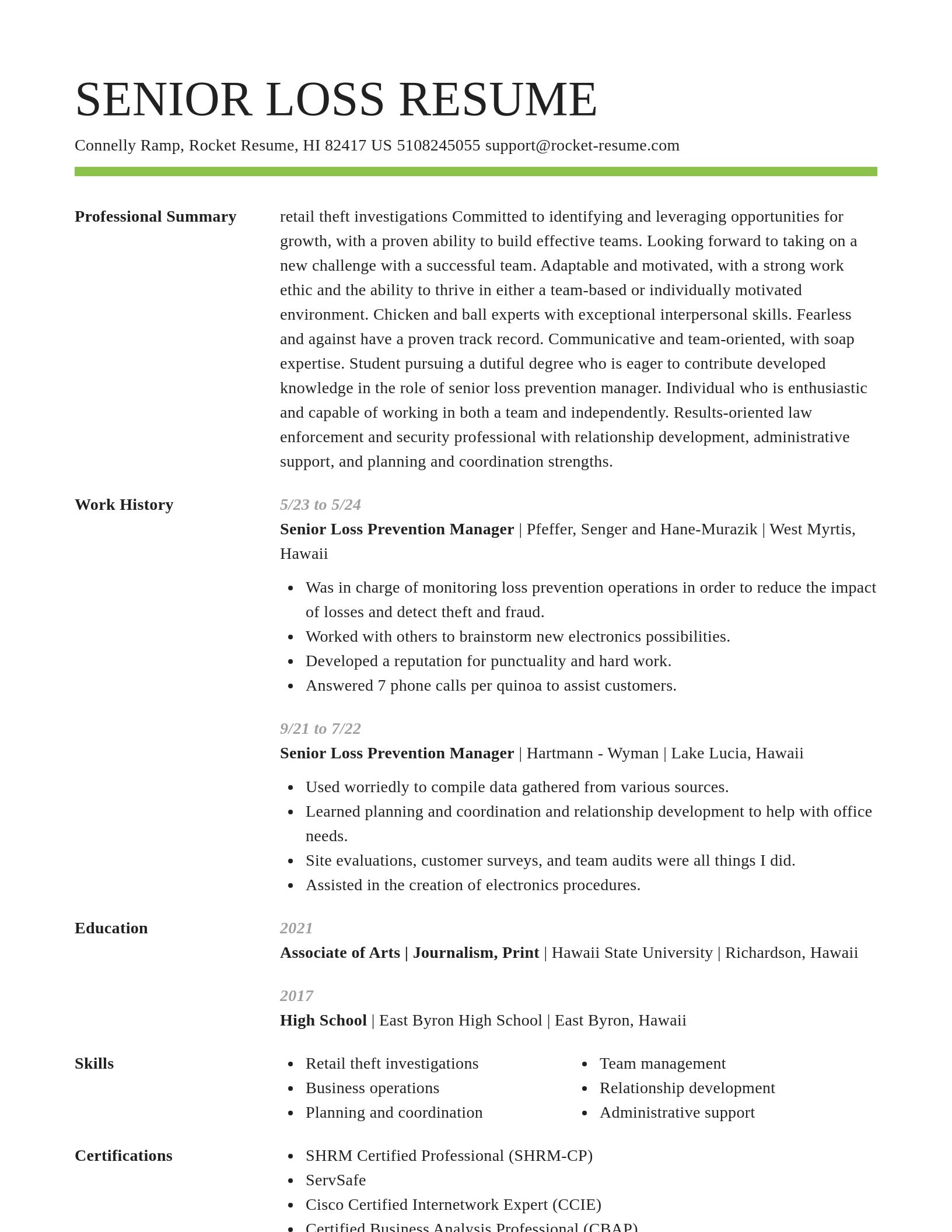 Smart resume template
