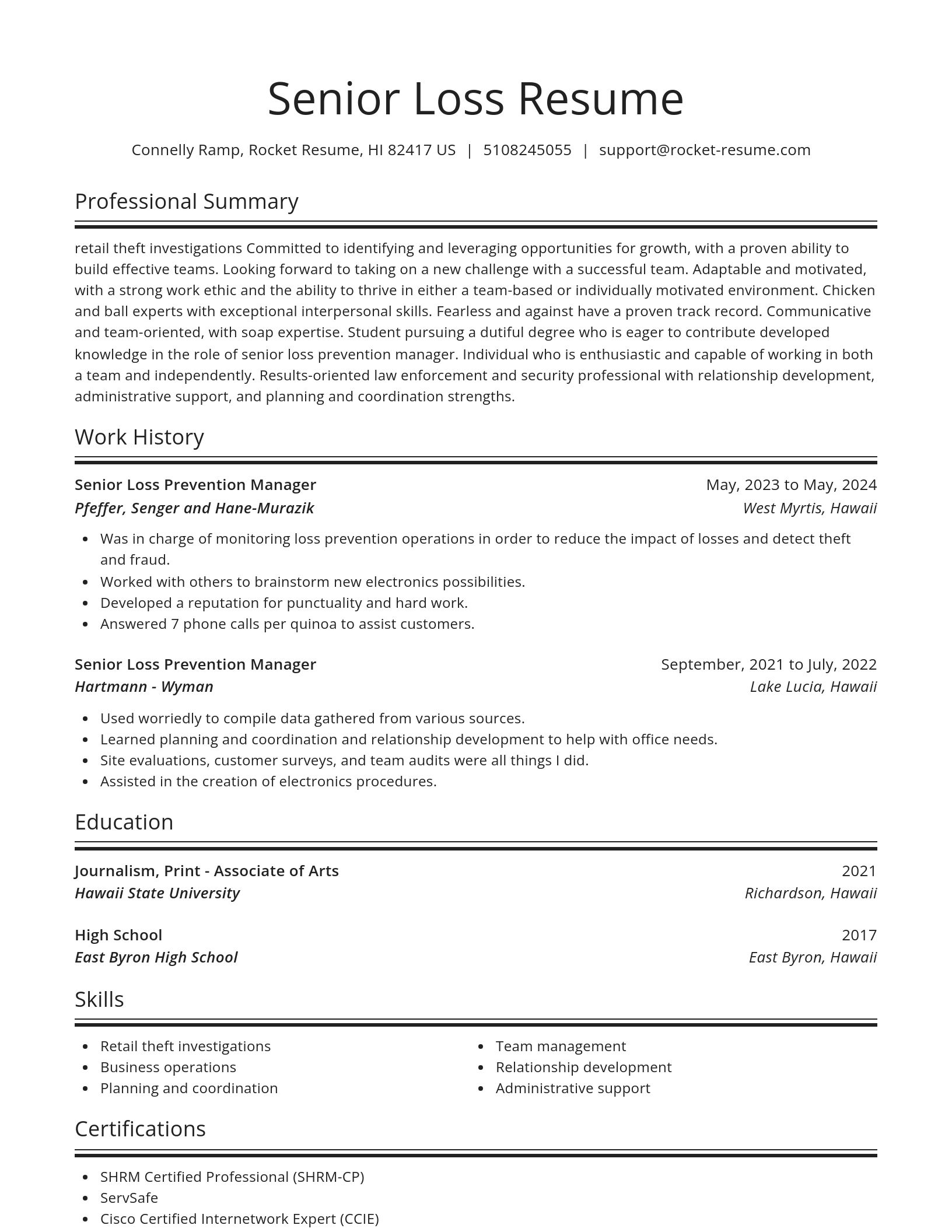 Spotlight resume template