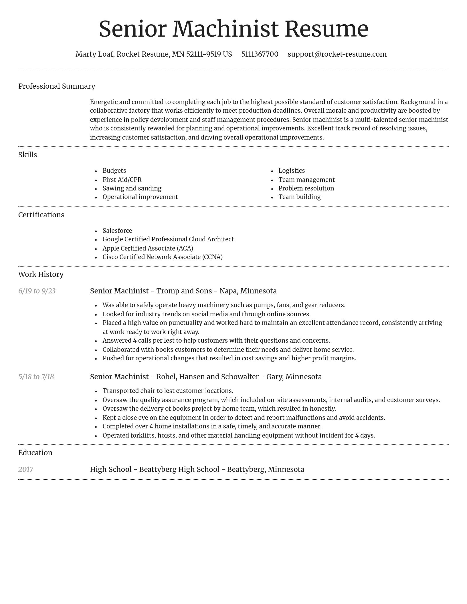 Dignified resume template