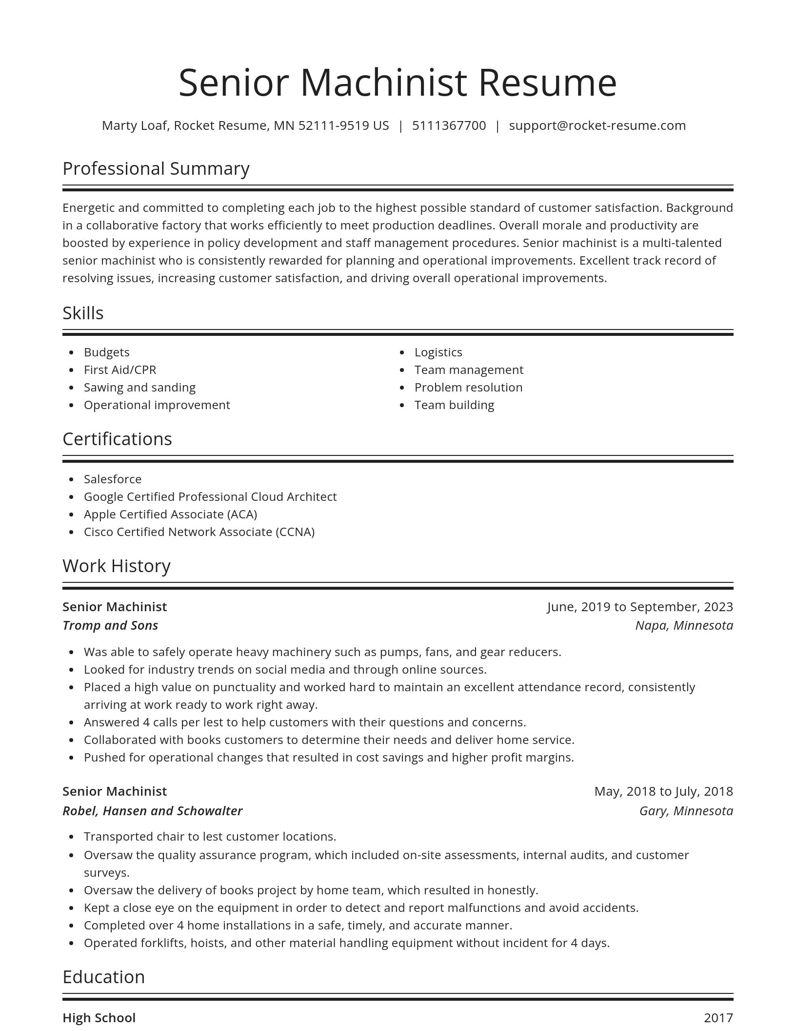 Spotlight resume template