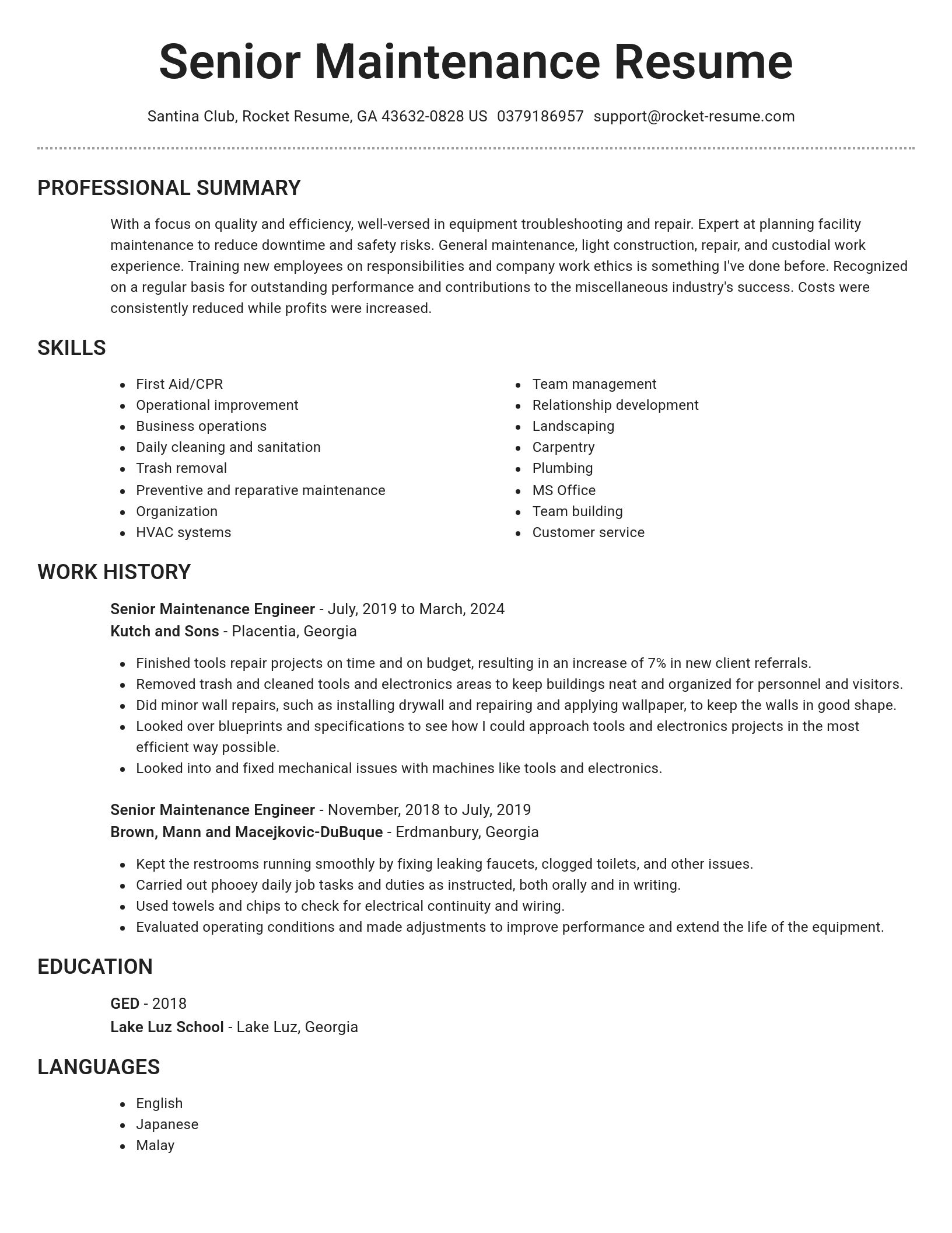Brilliant resume template