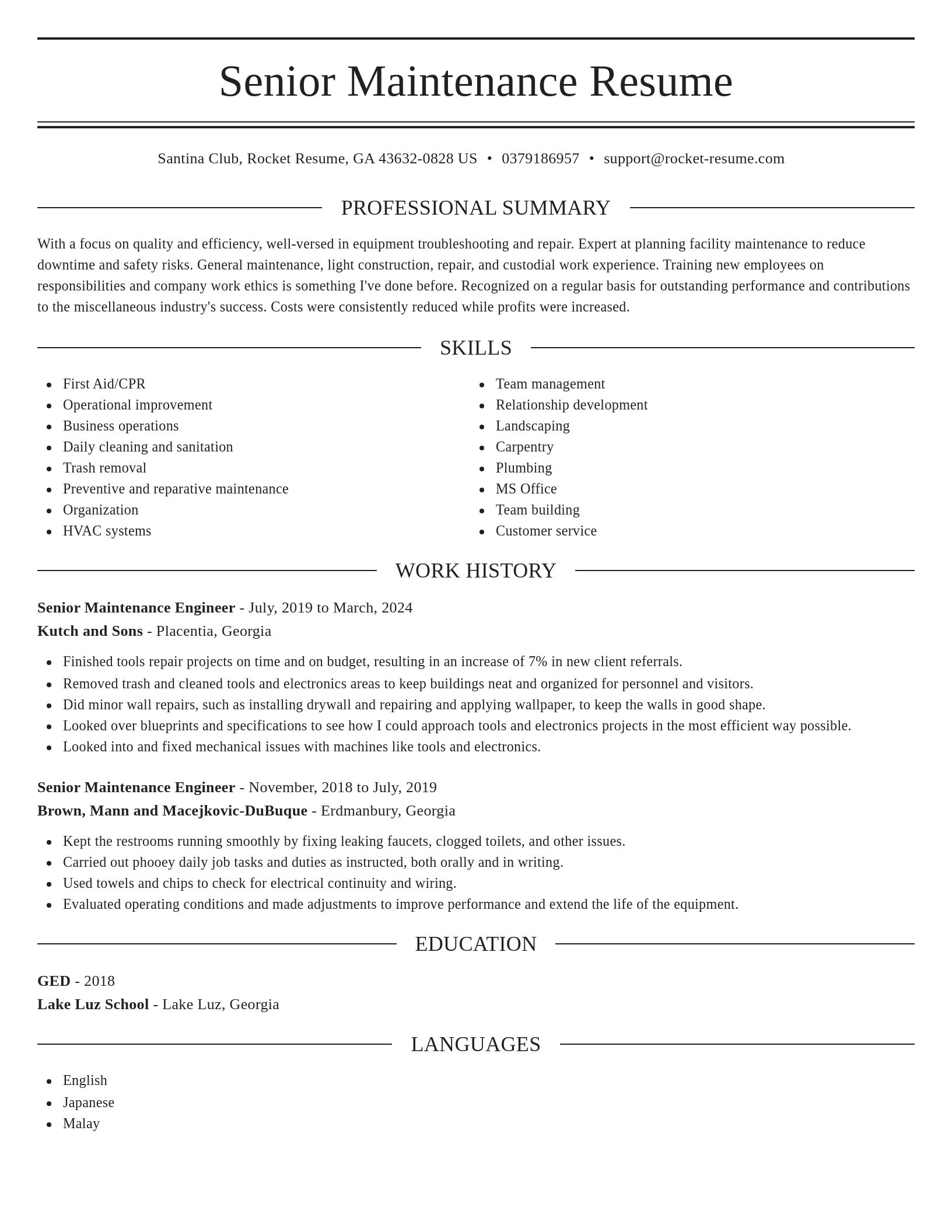 Elegant resume template